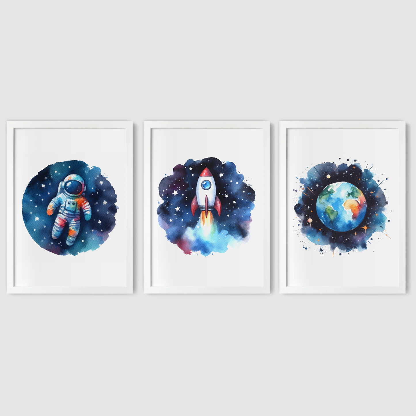 Colourful Space Print Set - Nursery Space Collection Set of 3