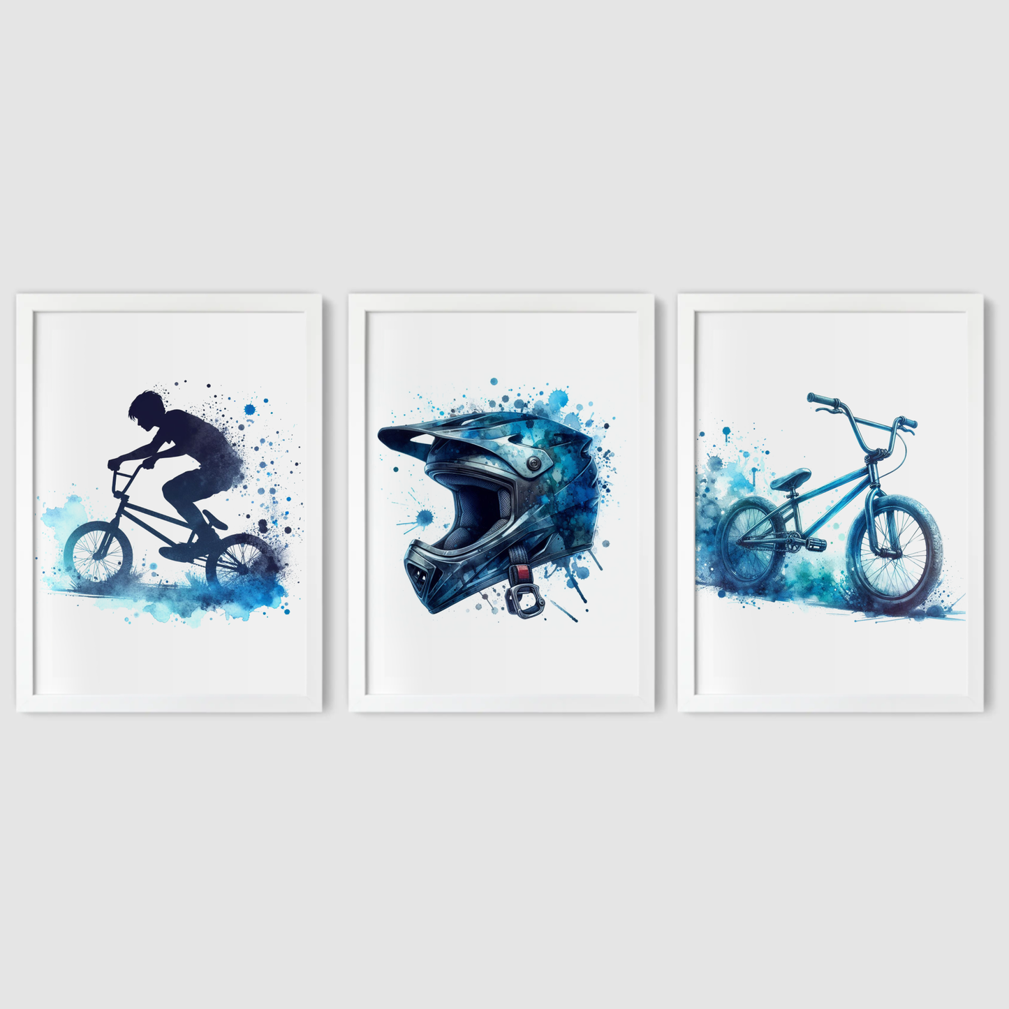 Blue BMX Print Set - Biking & BMX Collection Set of 3