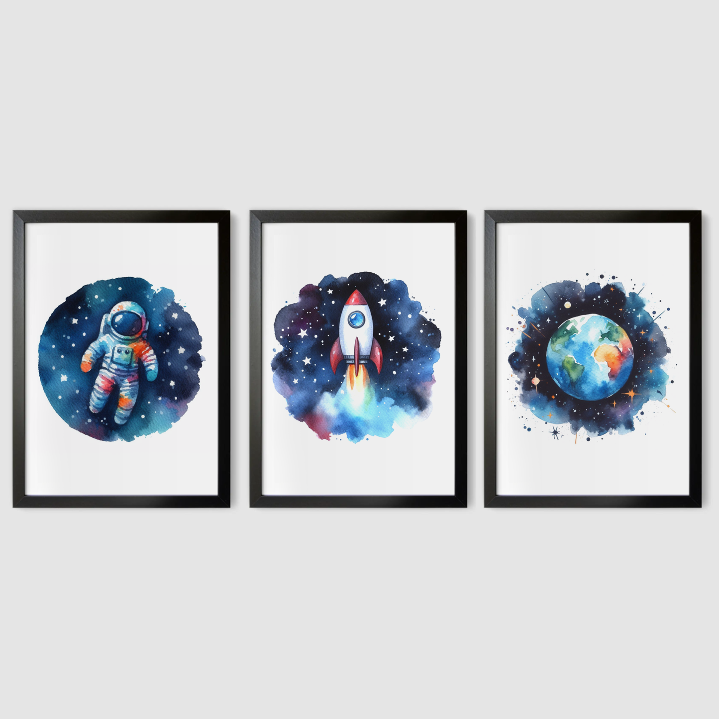 Colourful Space Print Set - Nursery Space Collection Set of 3