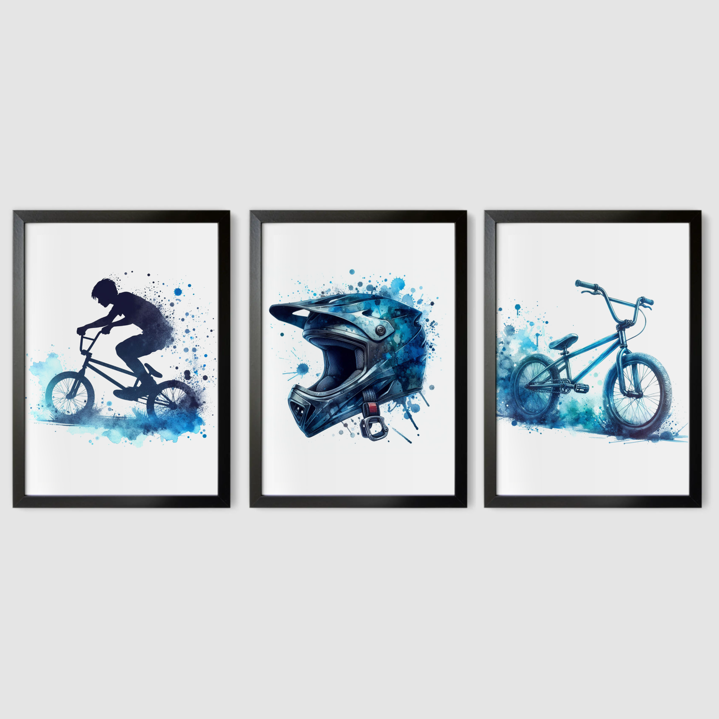 Blue BMX Print Set - Biking & BMX Collection Set of 3