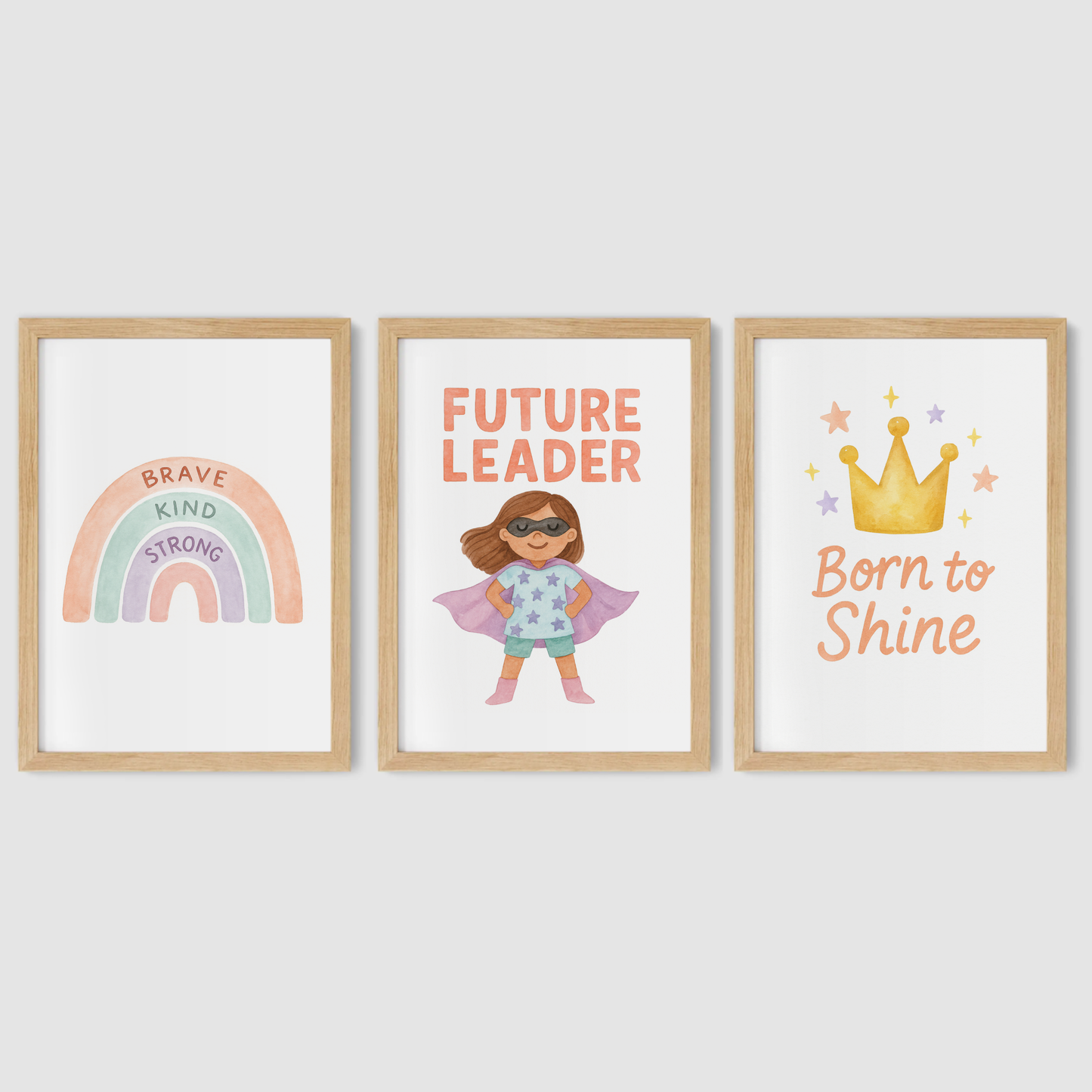 Girls Can Do Anything Print Set - Rainbow & Positivity Collection Set of 3