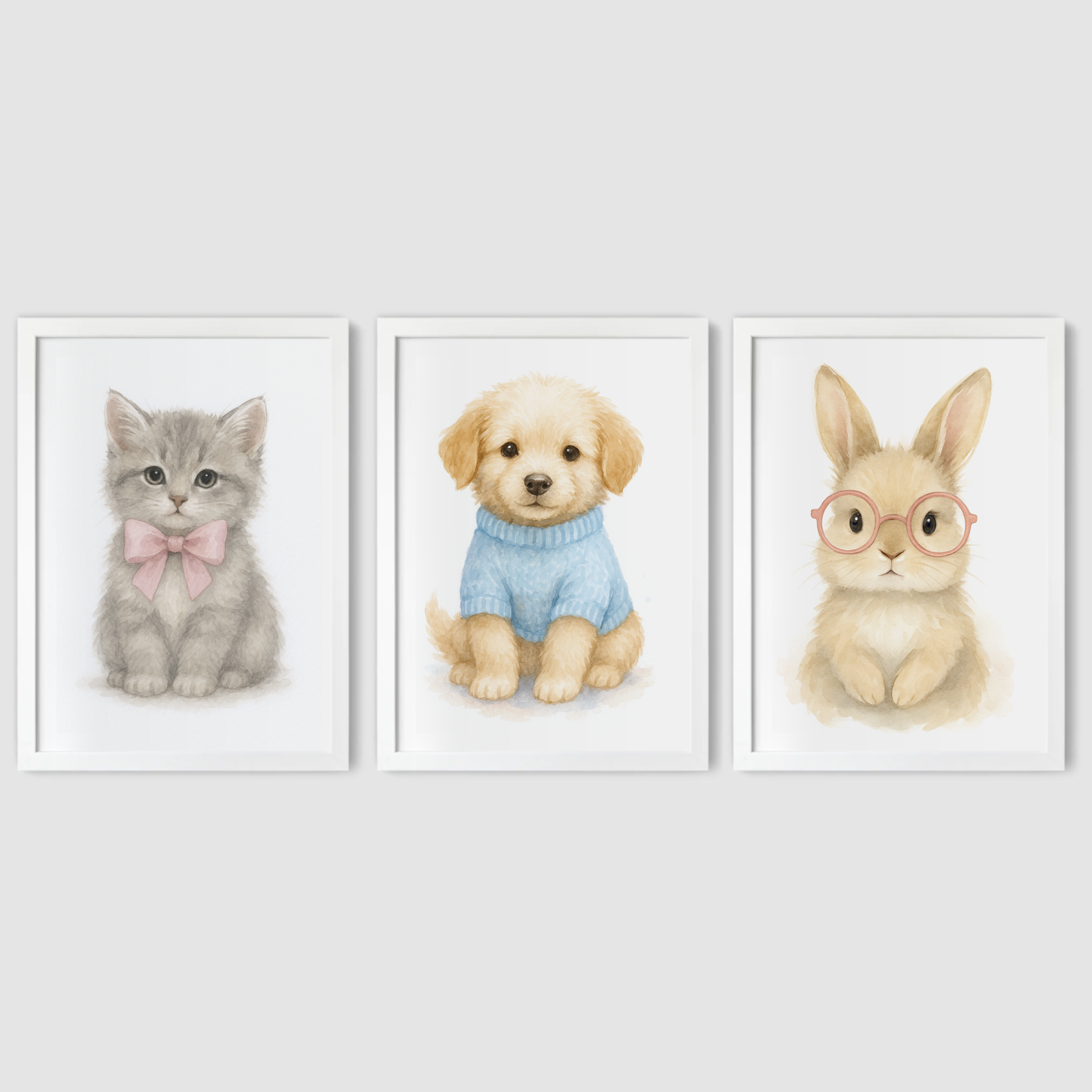 Best Dressed Pets Print Set - Cute Pets Collection Set of 3