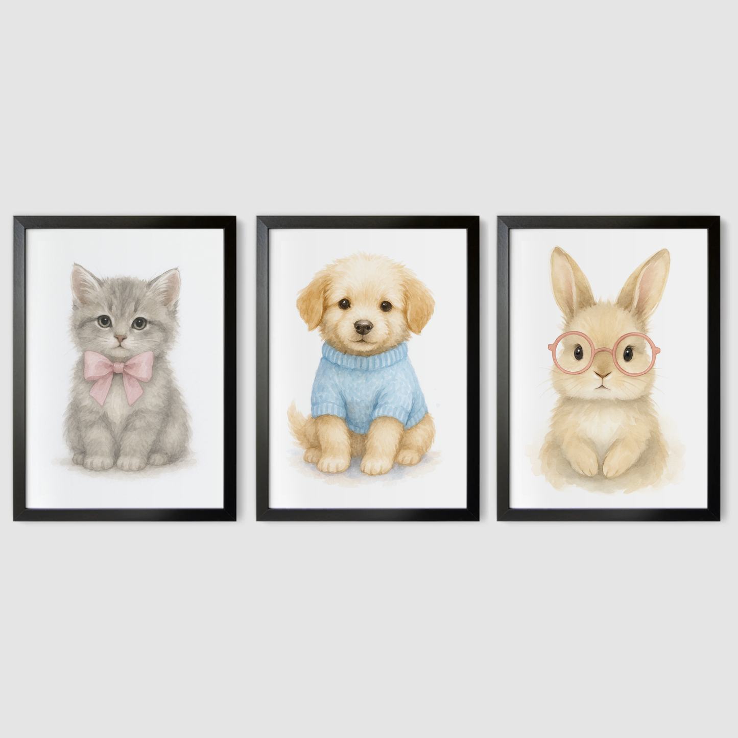 Best Dressed Pets Print Set - Cute Pets Collection Set of 3