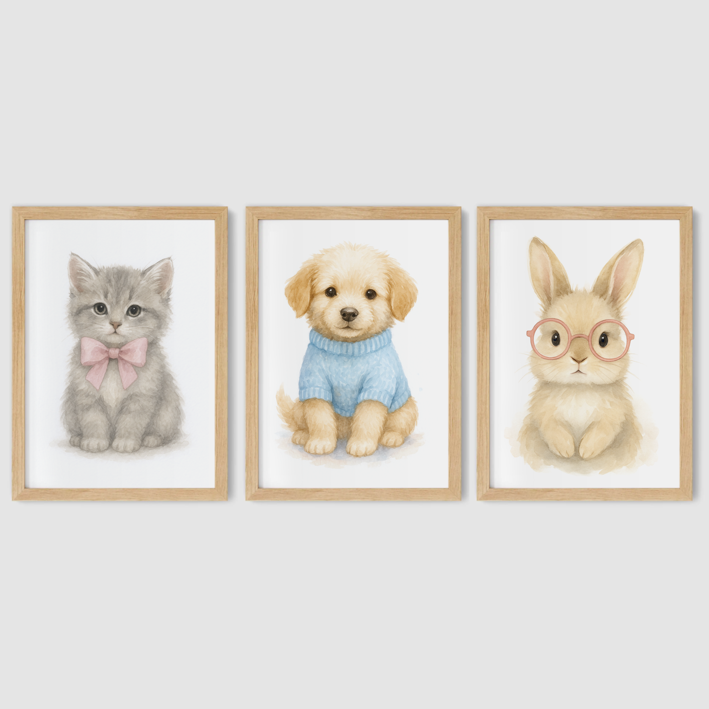 Best Dressed Pets Print Set - Cute Pets Collection Set of 3