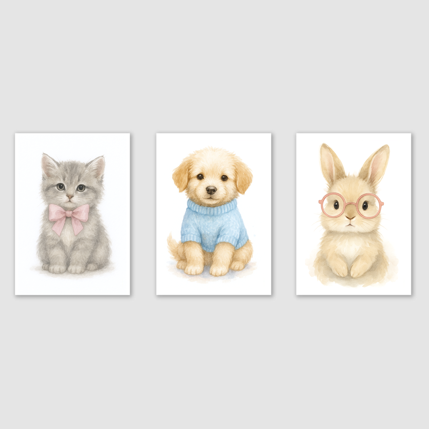 Best Dressed Pets Print Set - Cute Pets Collection Set of 3