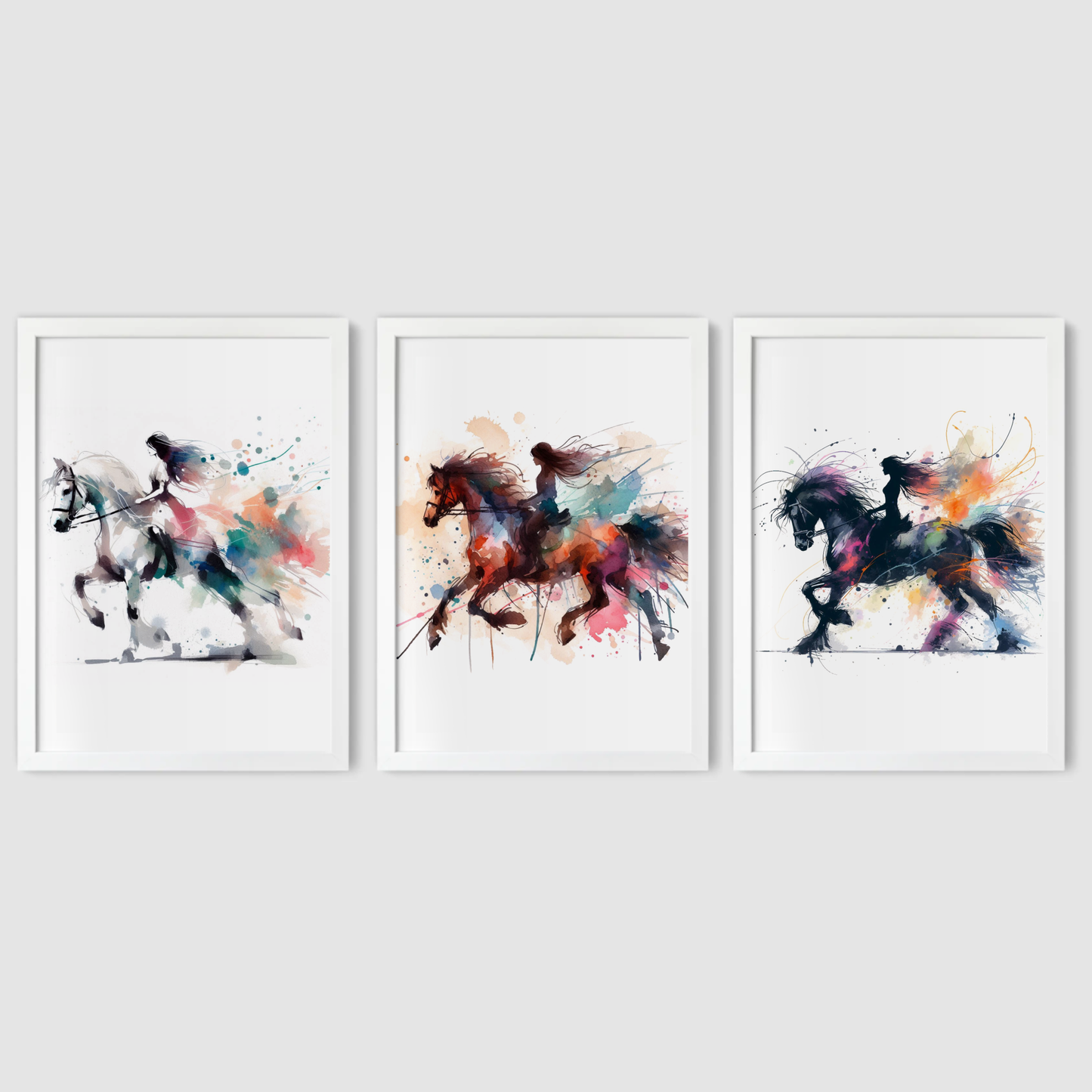 Horse & Rider Prints - Horse & Pony Collection Set of 3