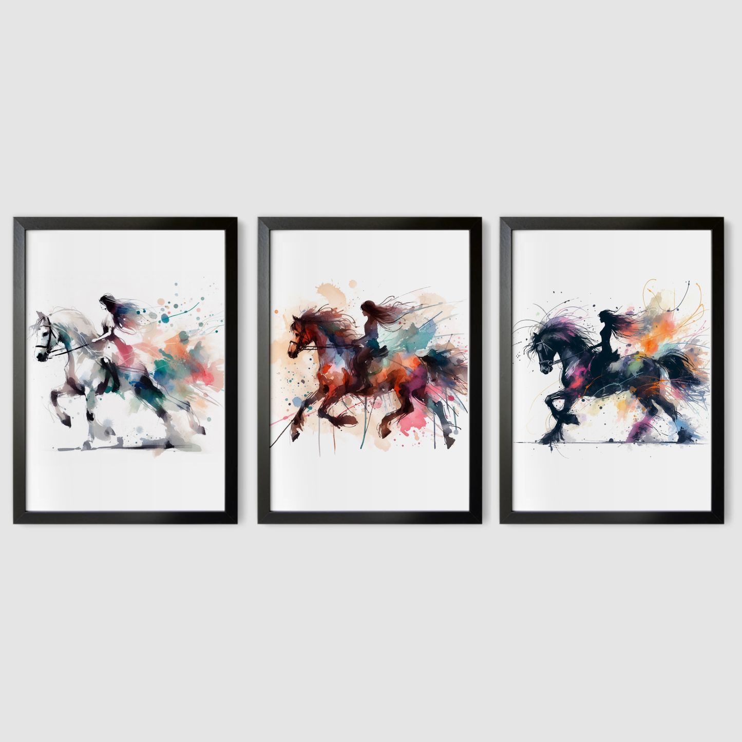 Horse & Rider Prints - Horse & Pony Collection Set of 3