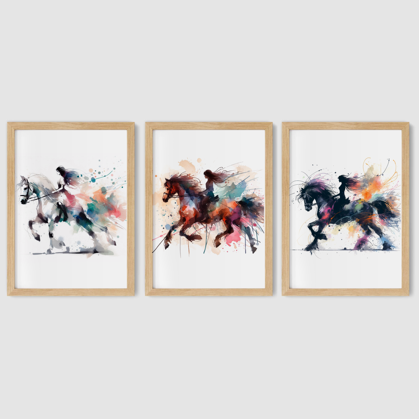 Horse & Rider Prints - Horse & Pony Collection Set of 3