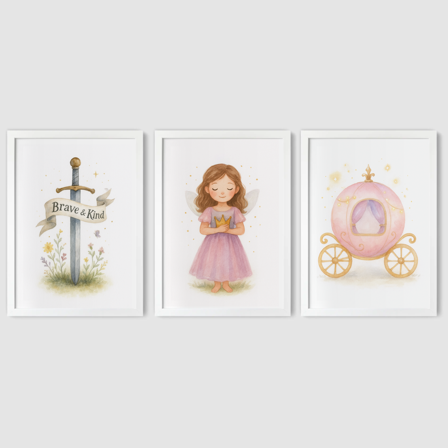 Crown & Courage Print Set - Fairytale Collection Set of 3