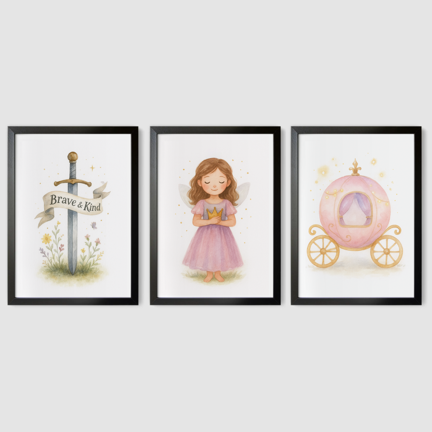 Crown & Courage Print Set - Fairytale Collection Set of 3