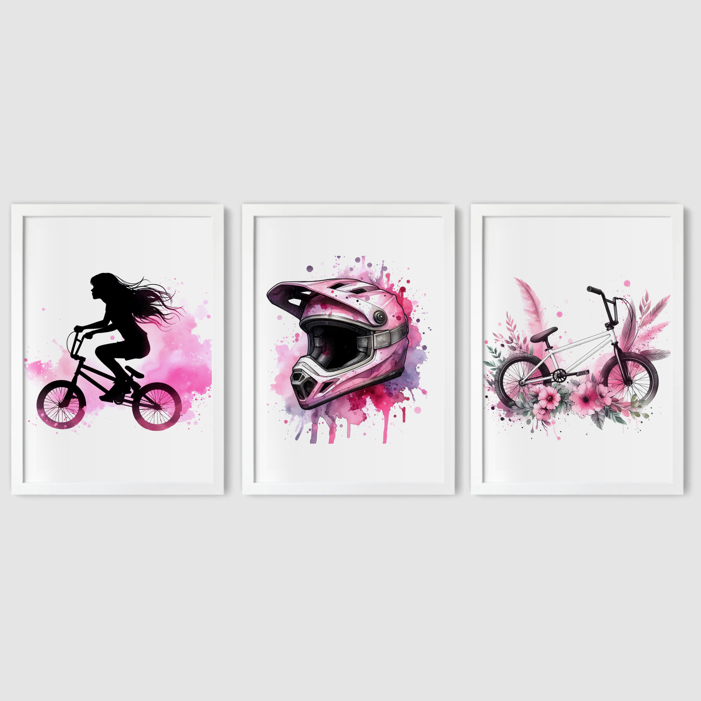 Pink BMX Print Set - Biking & BMX Collection Set of 3