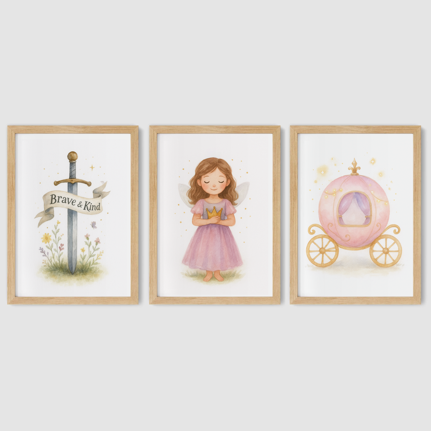 Crown & Courage Print Set - Fairytale Collection Set of 3