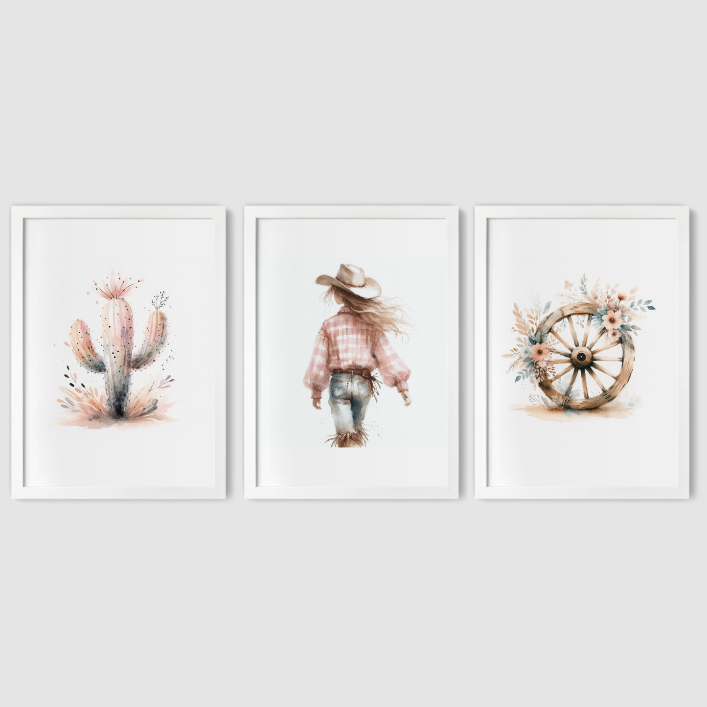 Cowgirl Print Set - Horse & Pony Collection Set of 3