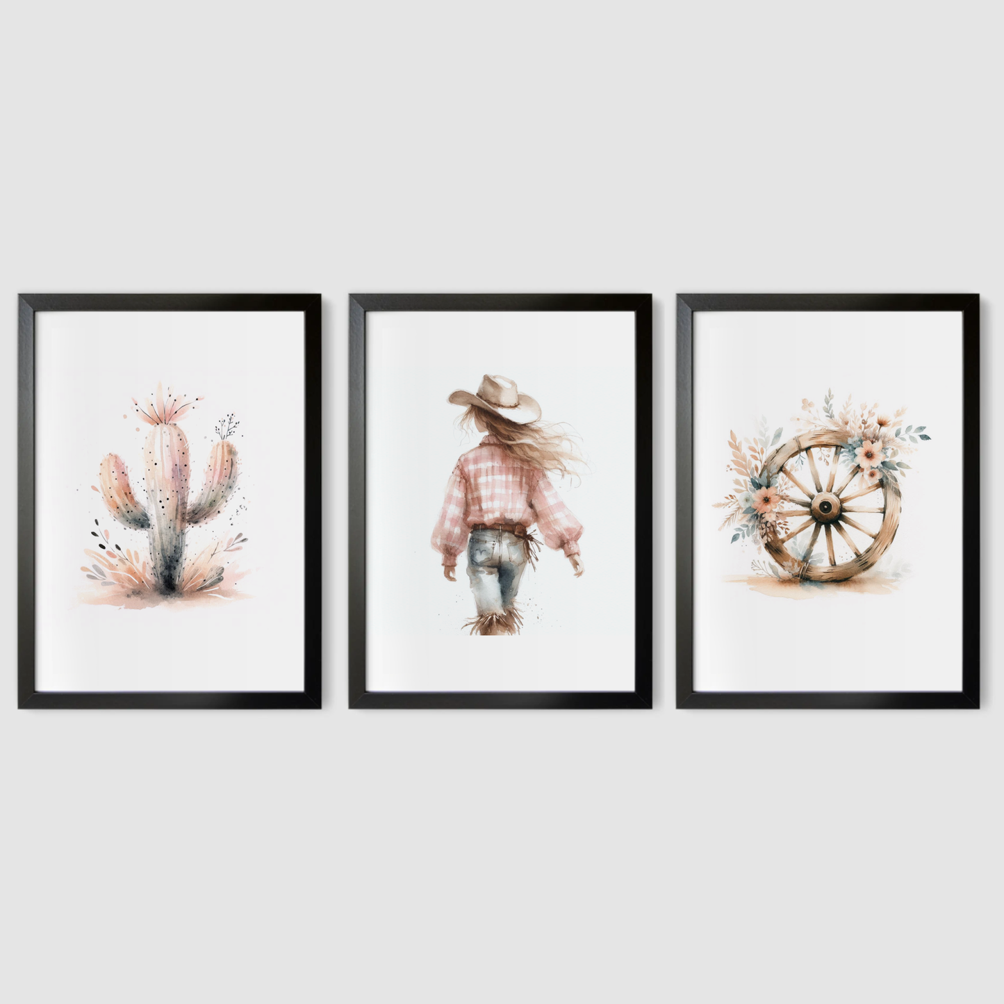 Cowgirl Print Set - Horse & Pony Collection Set of 3