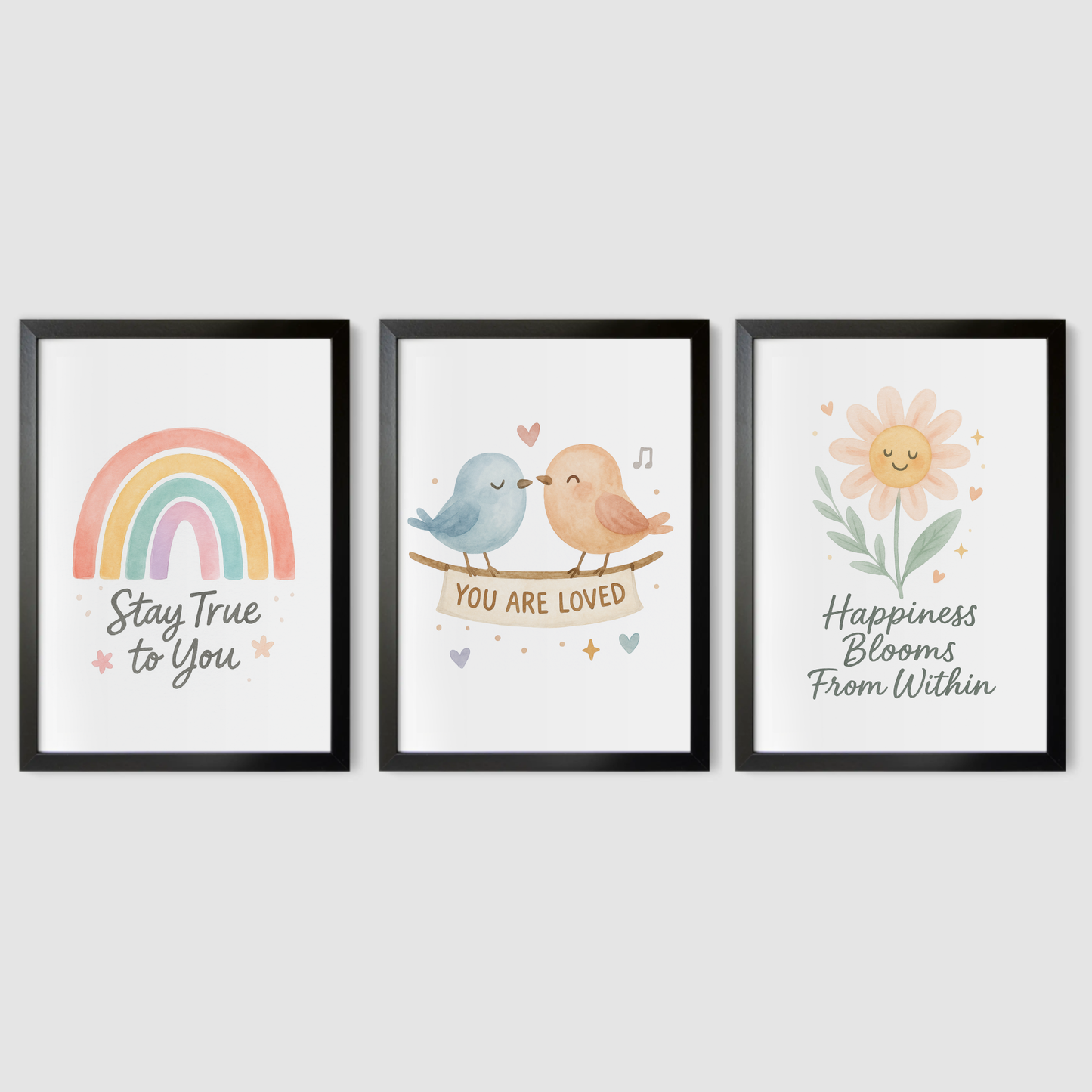 Colourful Encouragement Print Set - Rainbow & Positivity Collection Set of 3