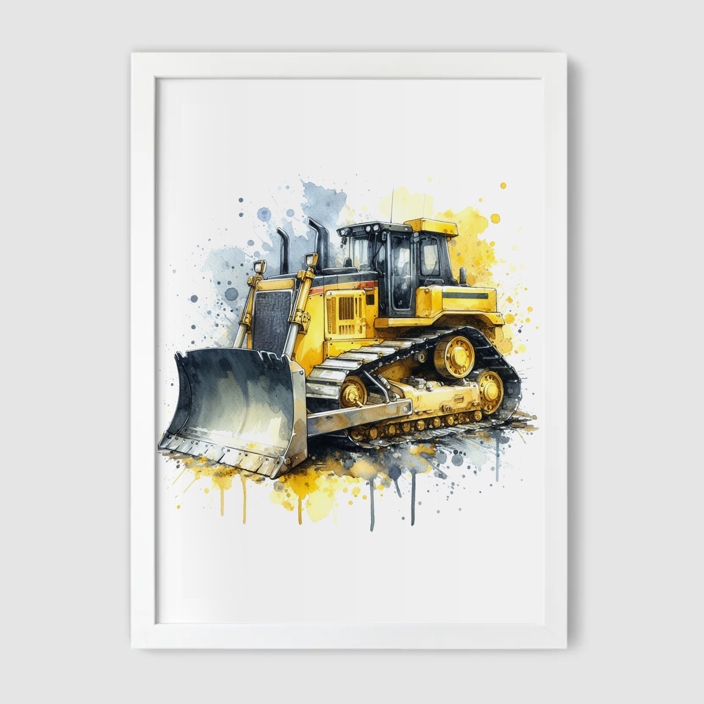 Yellow Bulldozer Print - Construction Collection