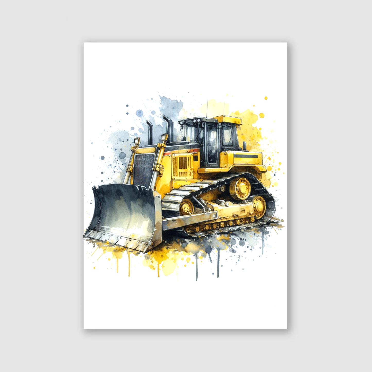 Yellow Bulldozer Print - Construction Collection