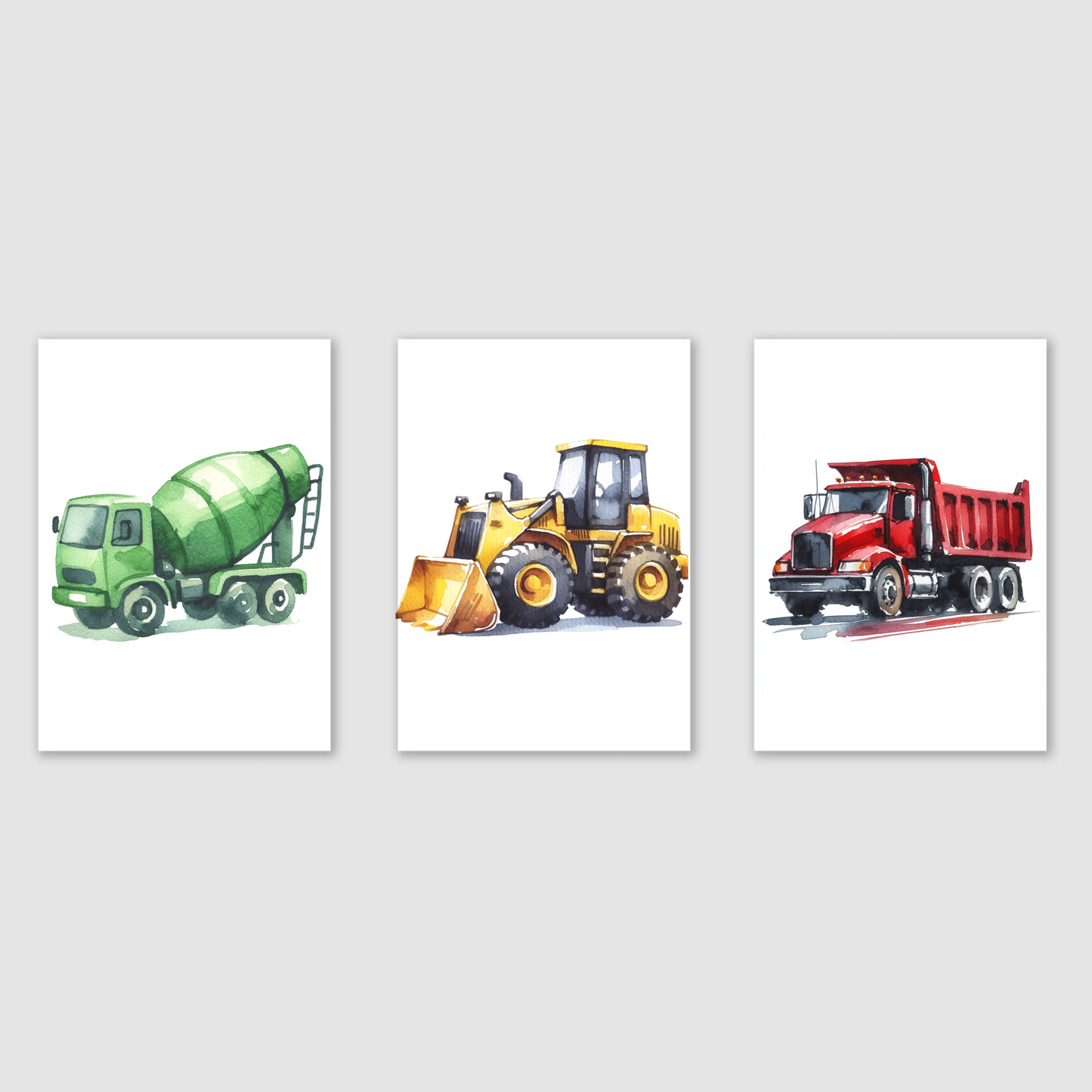 Colourful Construction Print Set - Construction Collection Set of 3