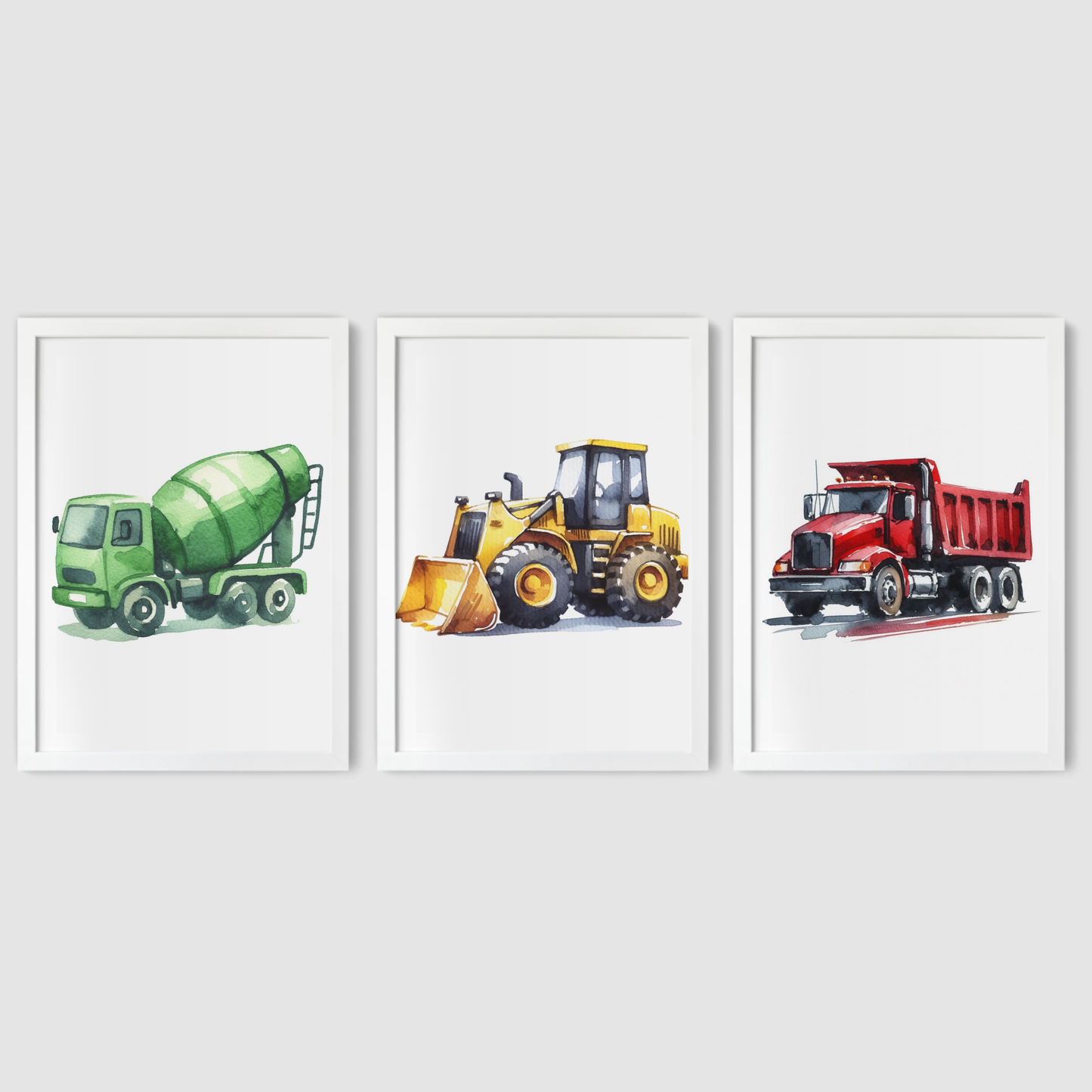 Colourful Construction Print Set - Construction Collection Set of 3