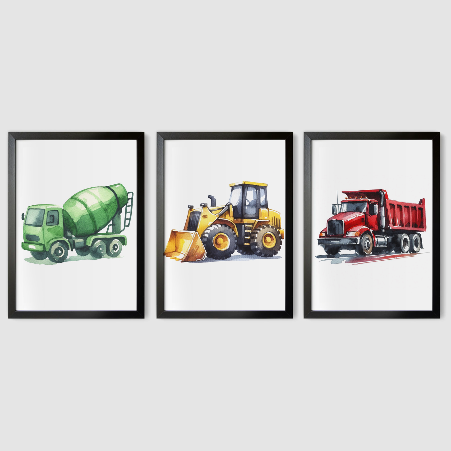 Colourful Construction Print Set - Construction Collection Set of 3