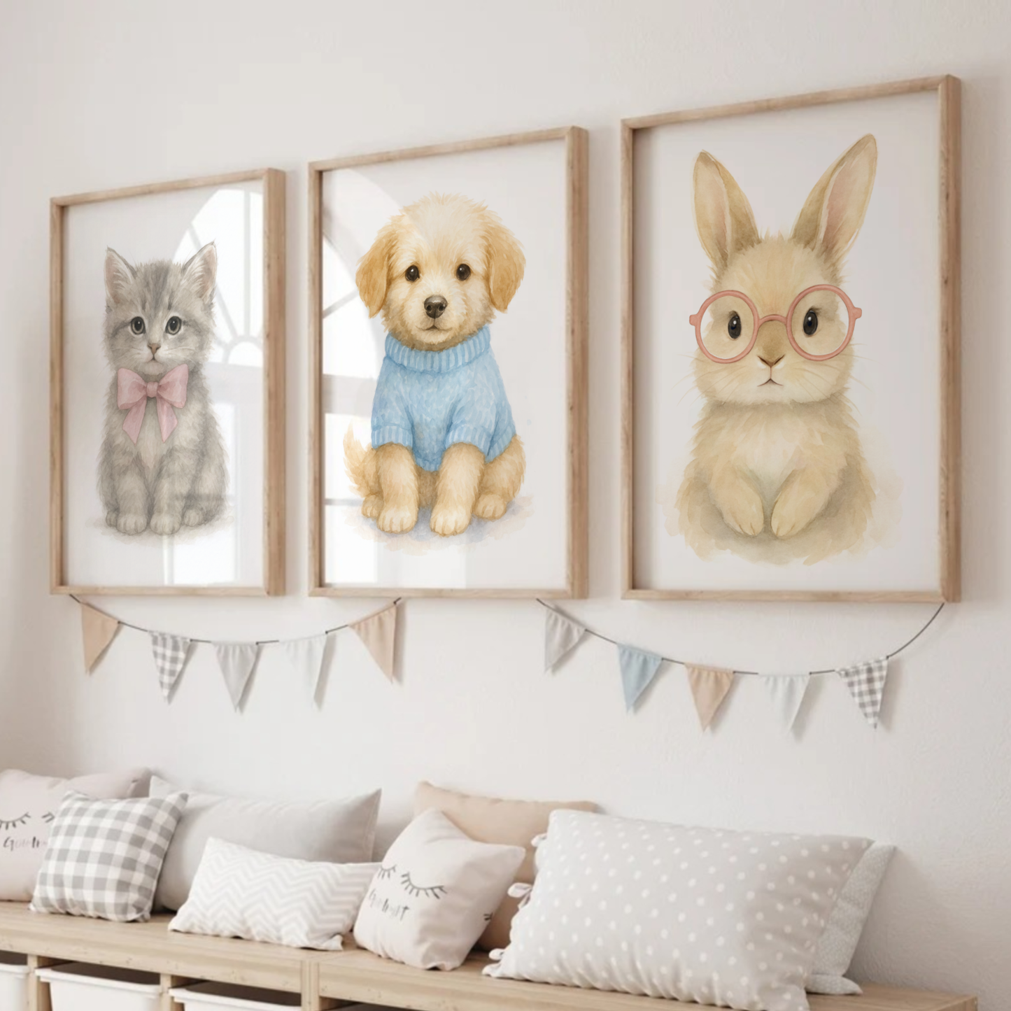 Best Dressed Pets Print Set - Cute Pets Collection Set of 3