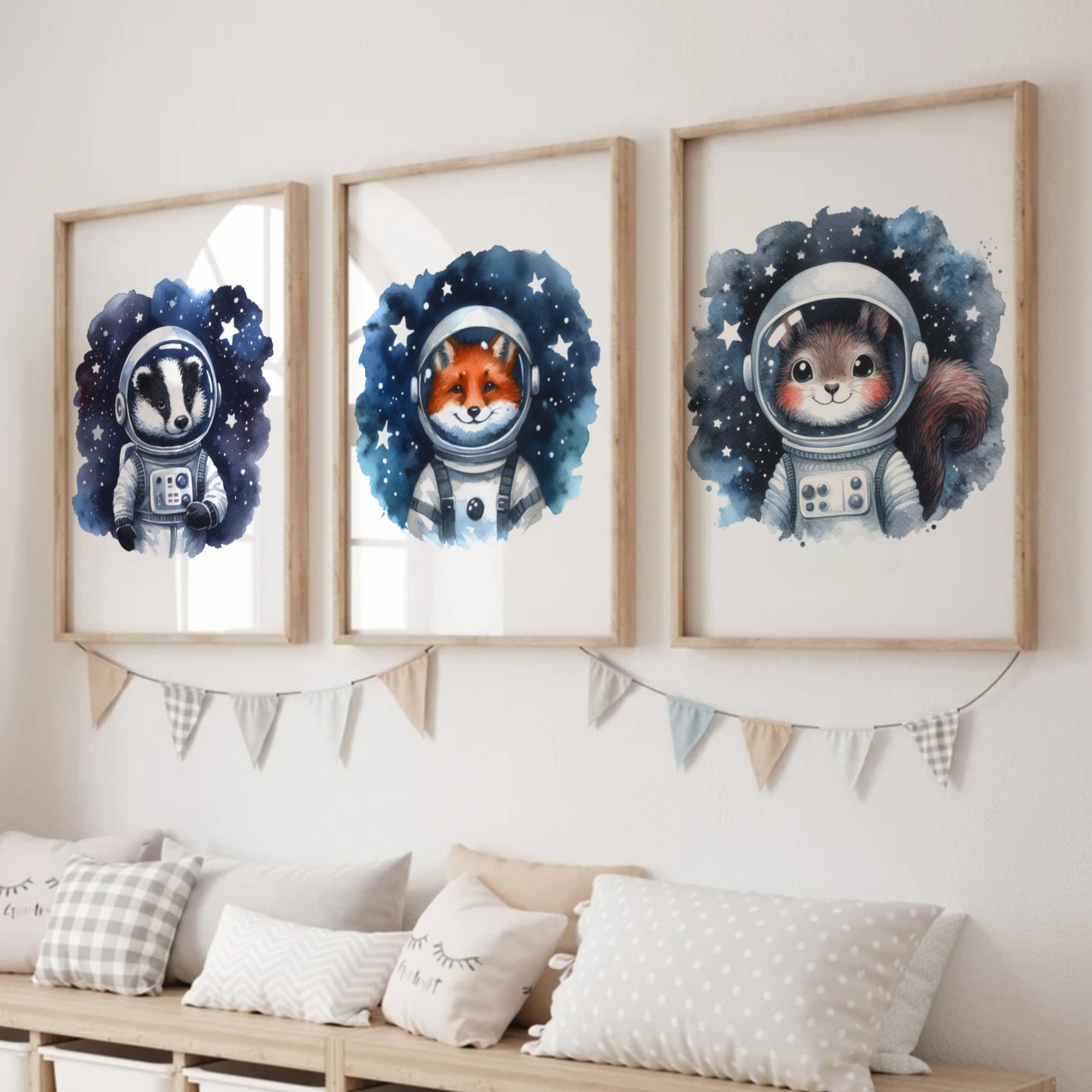Woodland Animals Space Print Set - Nursery Space Collection Set of 3