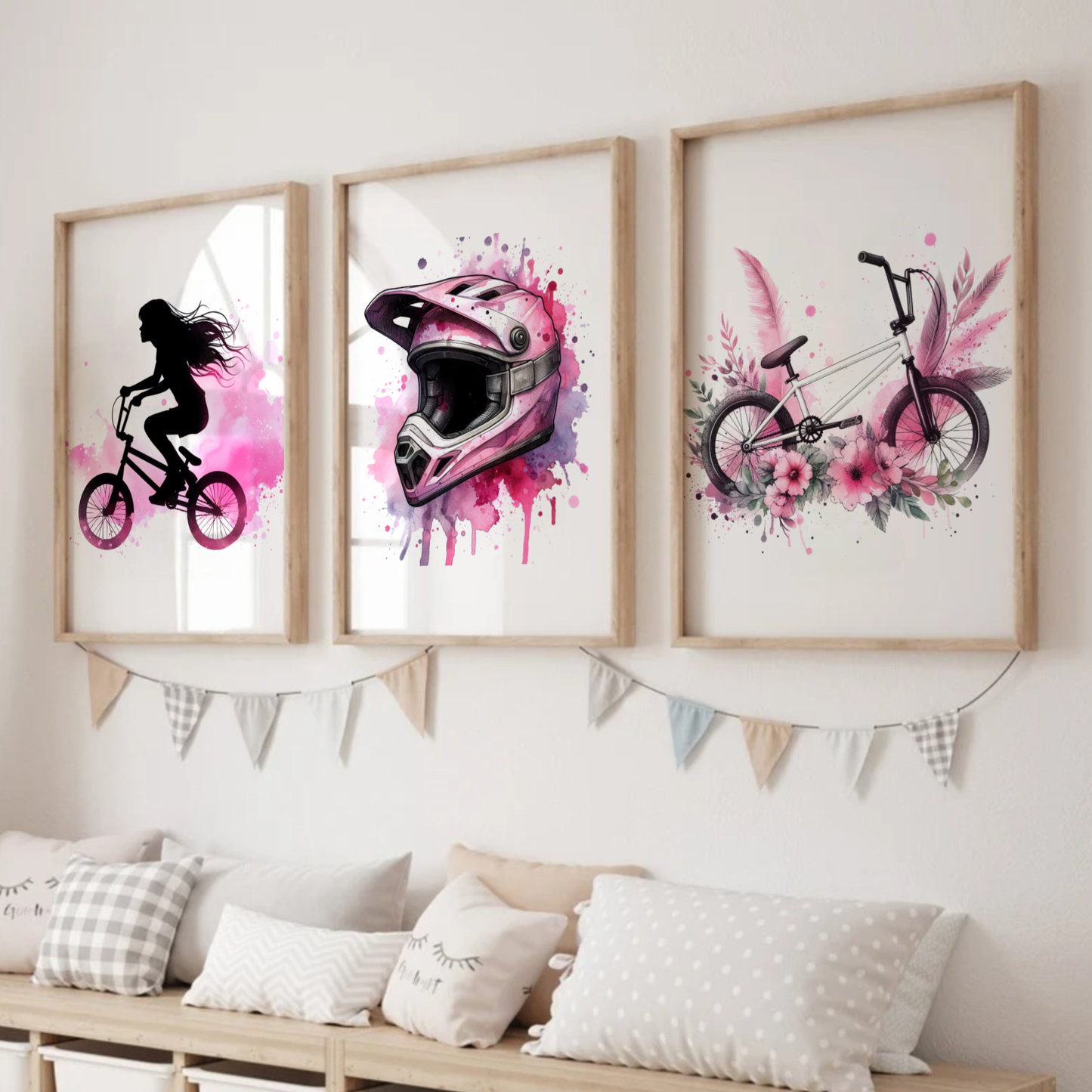 Pink BMX Print Set - Biking & BMX Collection Set of 3