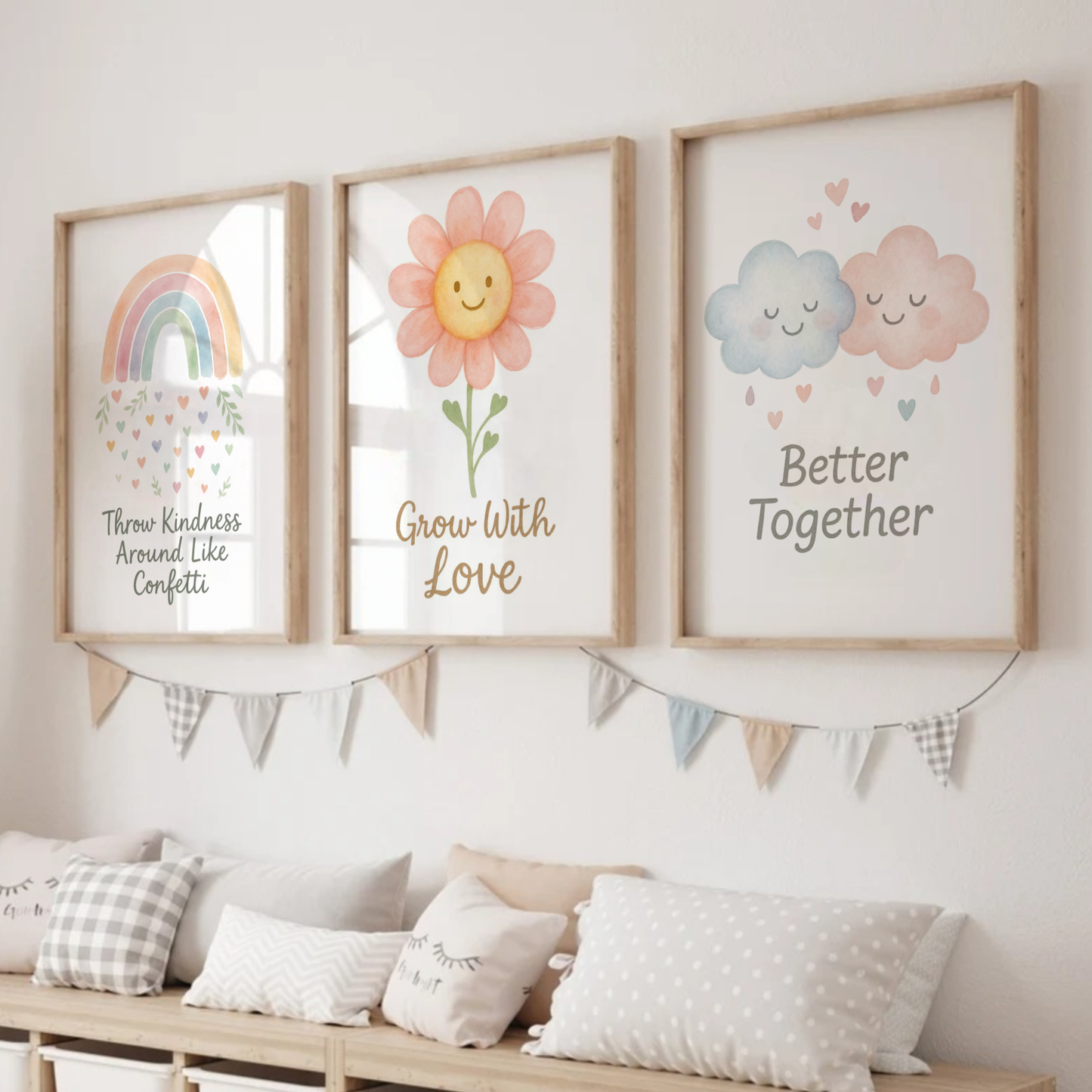 Radiate Kindness Print Set - Rainbow & Positivity Collection Set of 3