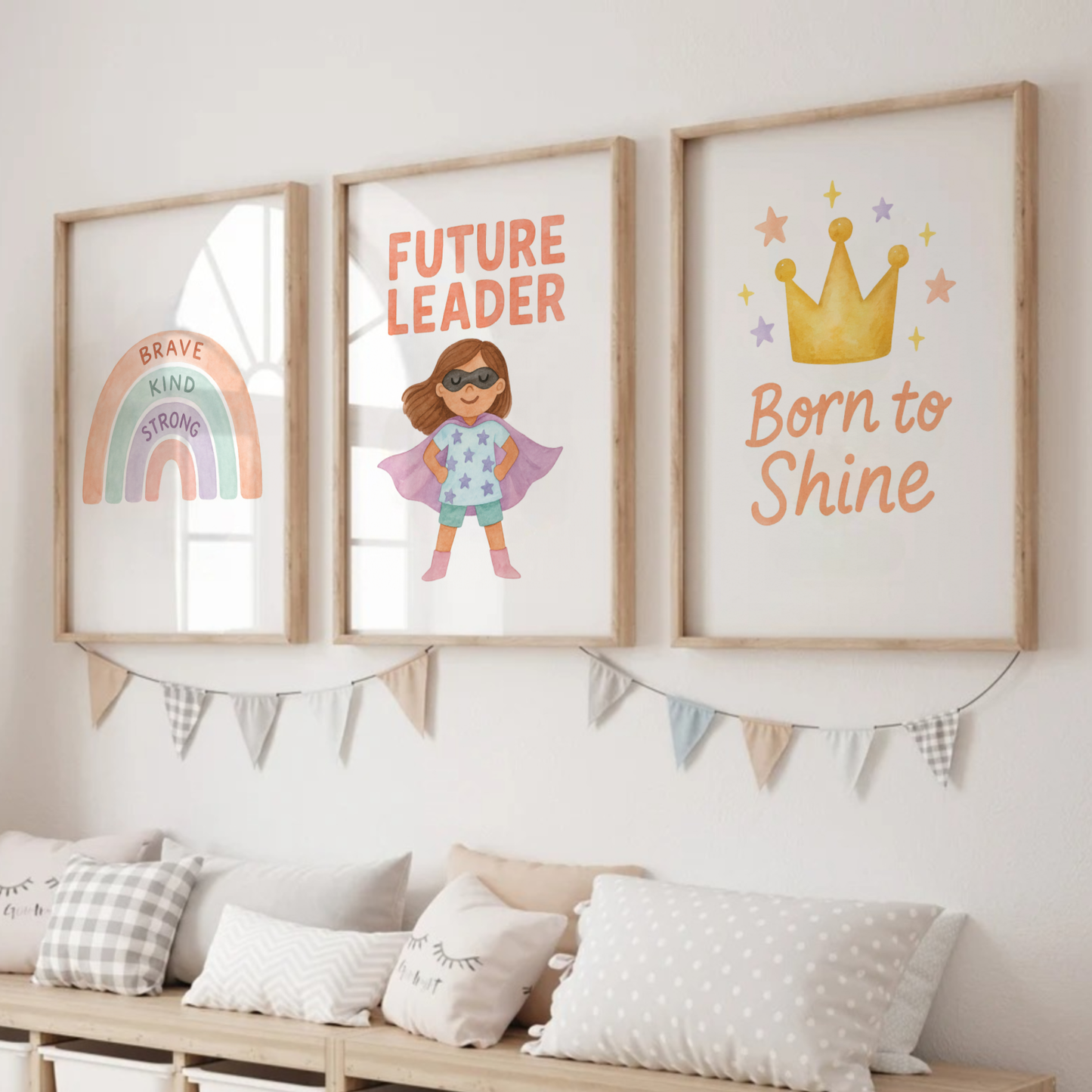 Girls Can Do Anything Print Set - Rainbow & Positivity Collection Set of 3