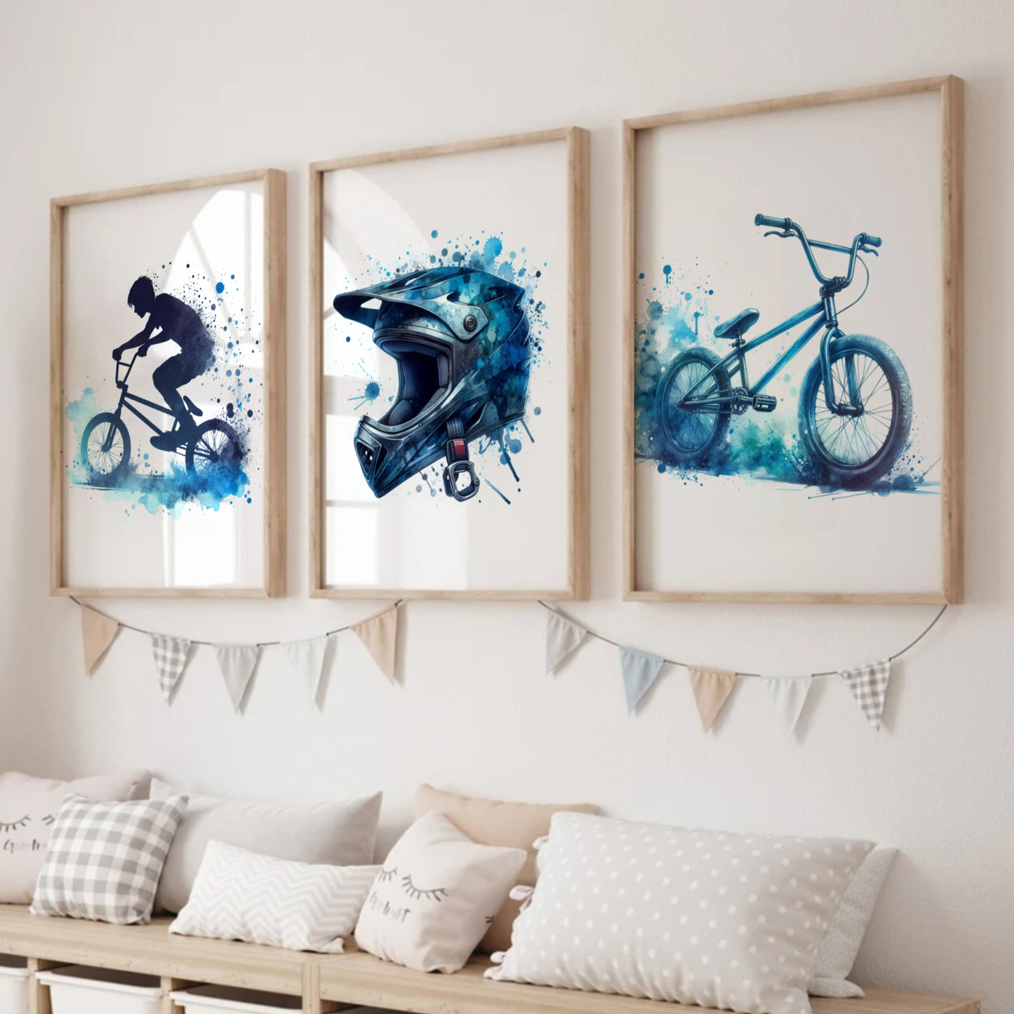 Blue BMX Print Set - Biking & BMX Collection Set of 3