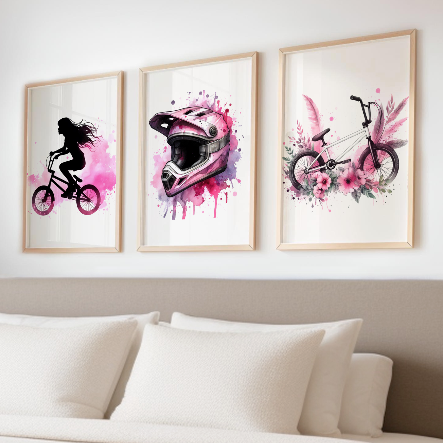 Pink BMX Print Set - Biking & BMX Collection Set of 3