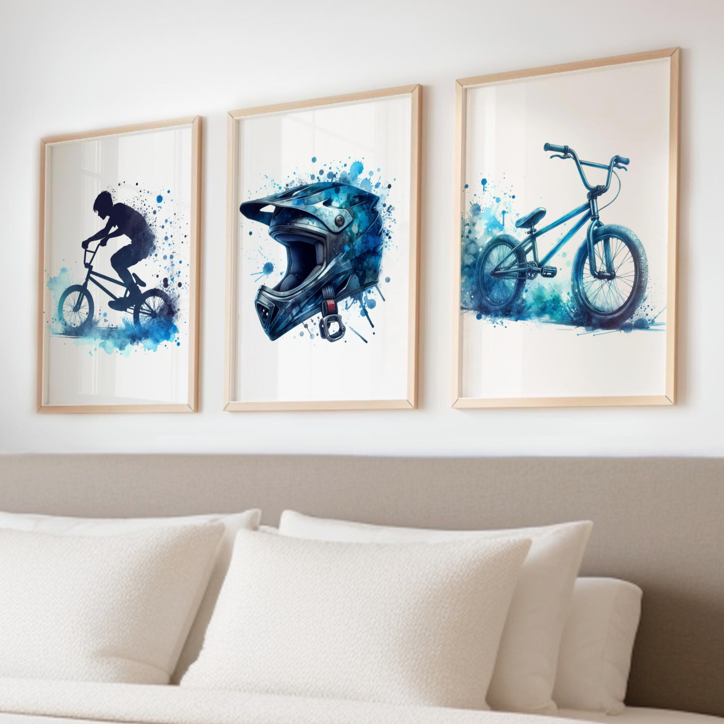 Blue BMX Print Set - Biking & BMX Collection Set of 3