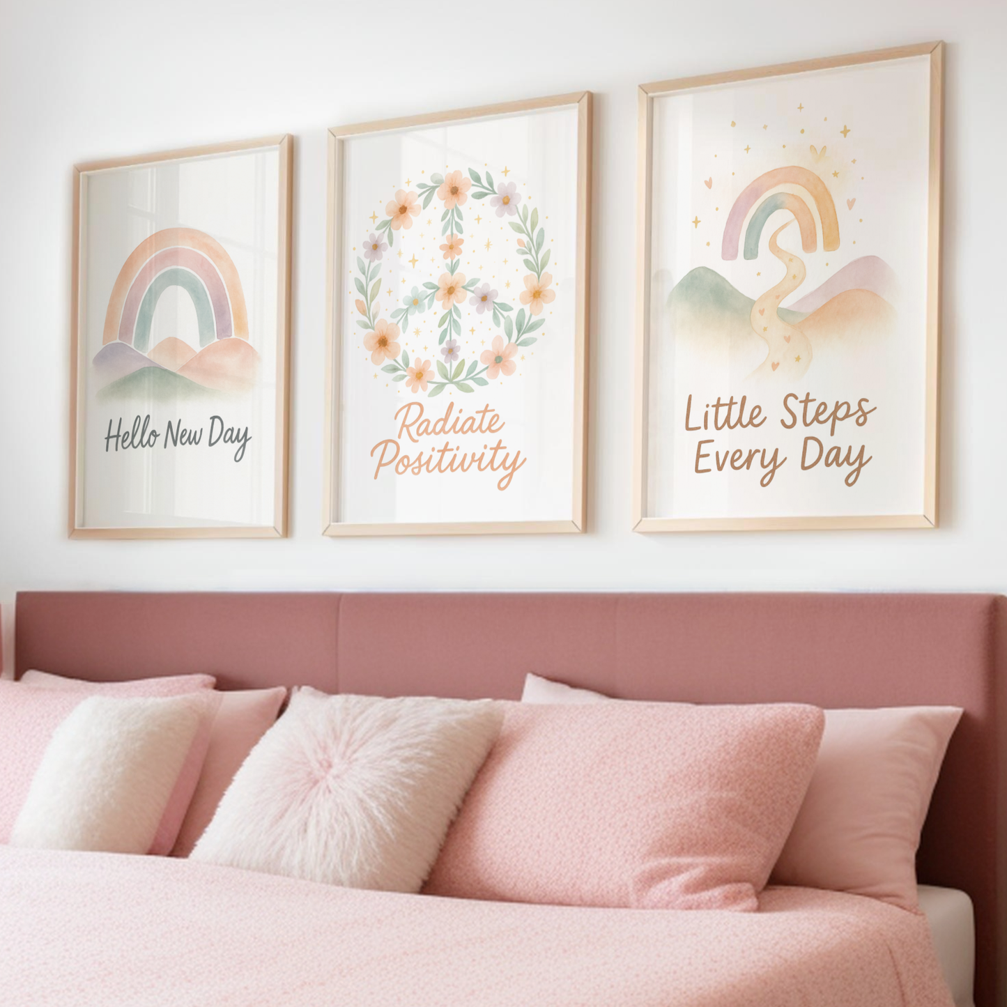 Abstract Positivity Print Set - Rainbow & Positivity Collection Set of 3