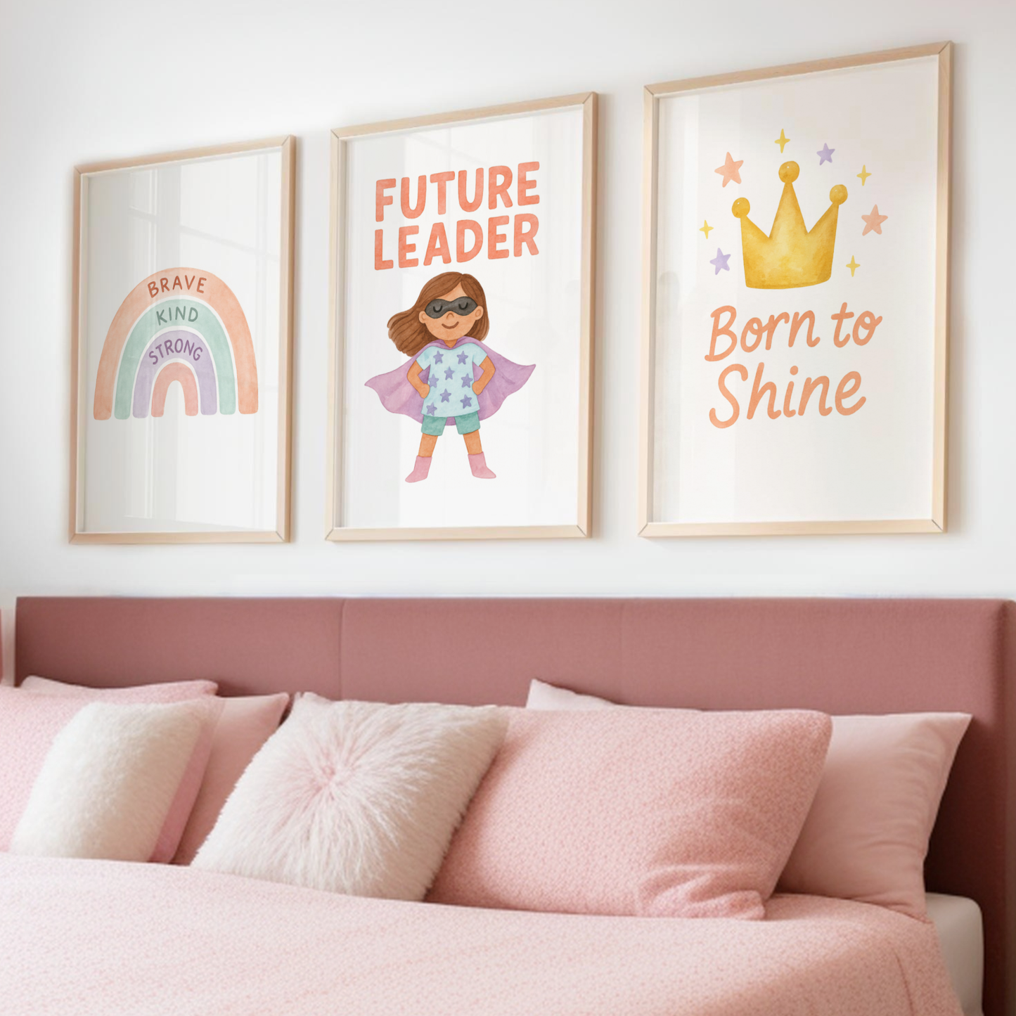 Girls Can Do Anything Print Set - Rainbow & Positivity Collection Set of 3