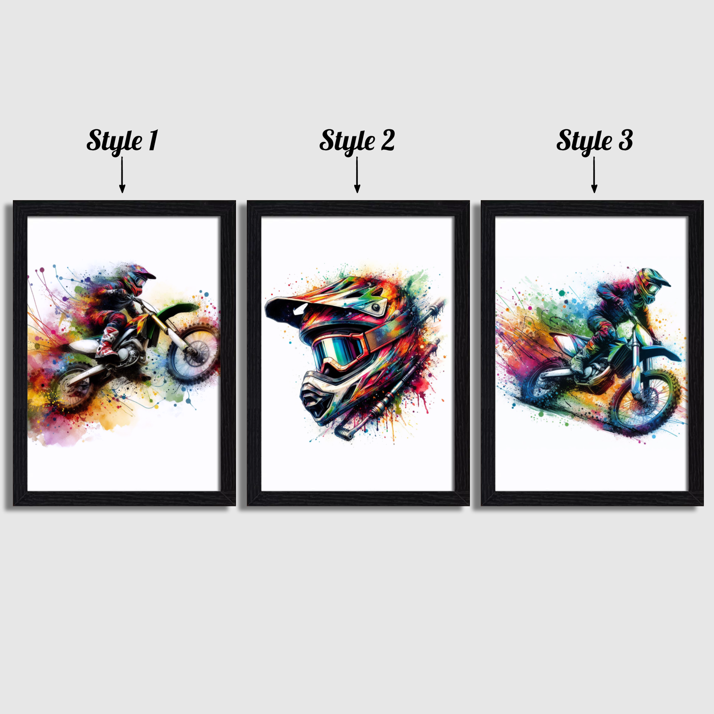 Multicoloured Motocross Print Set
