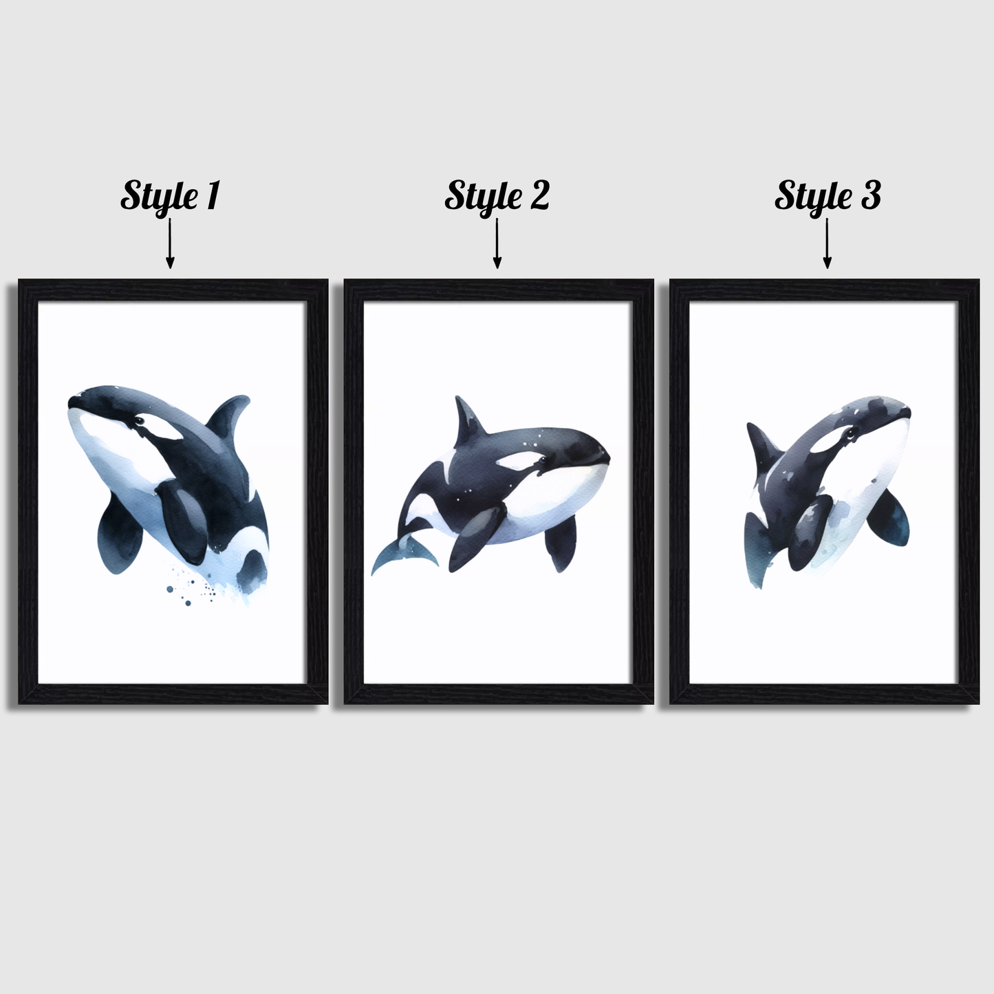 Orca Whale Print Set