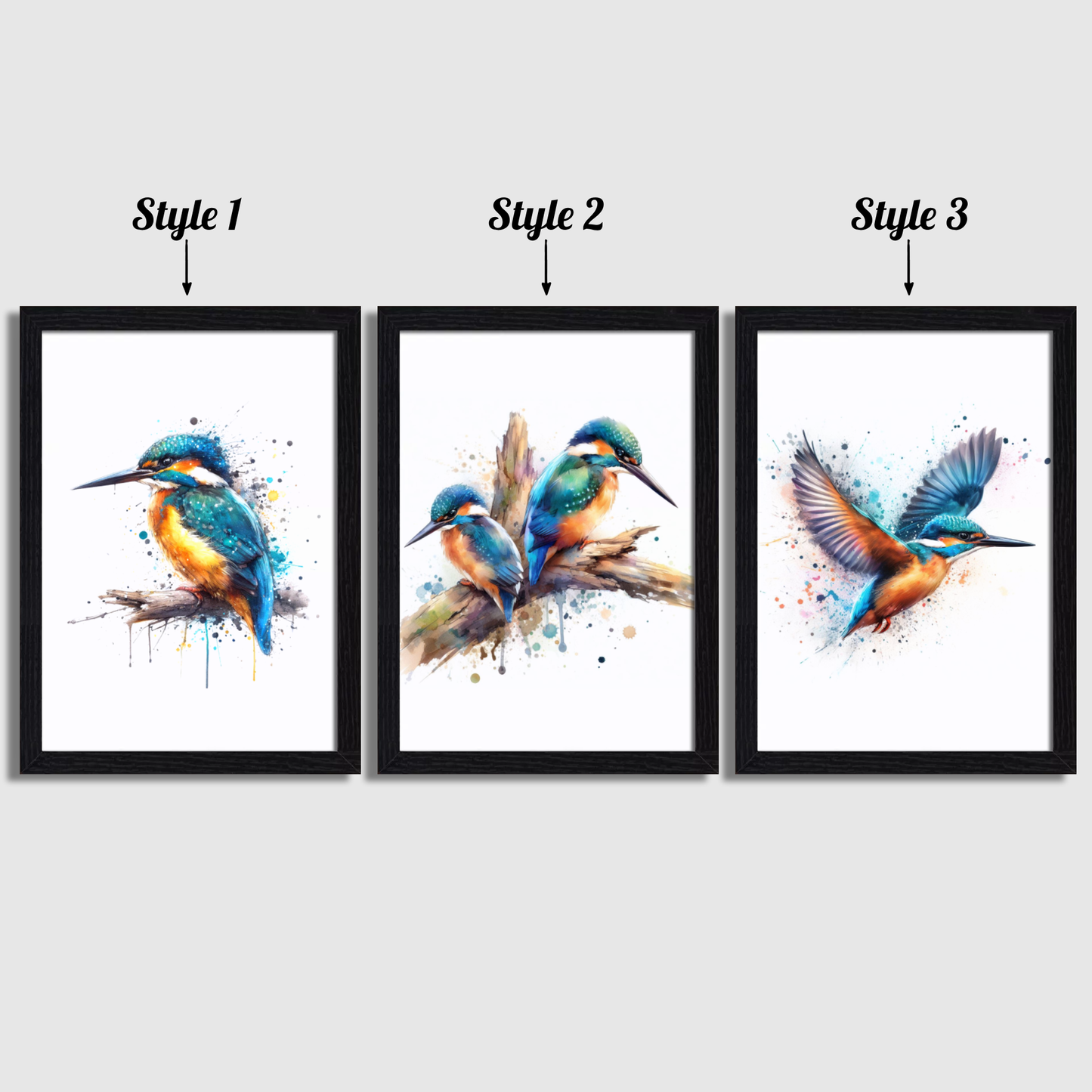 Watercolour Kingfisher Print Set