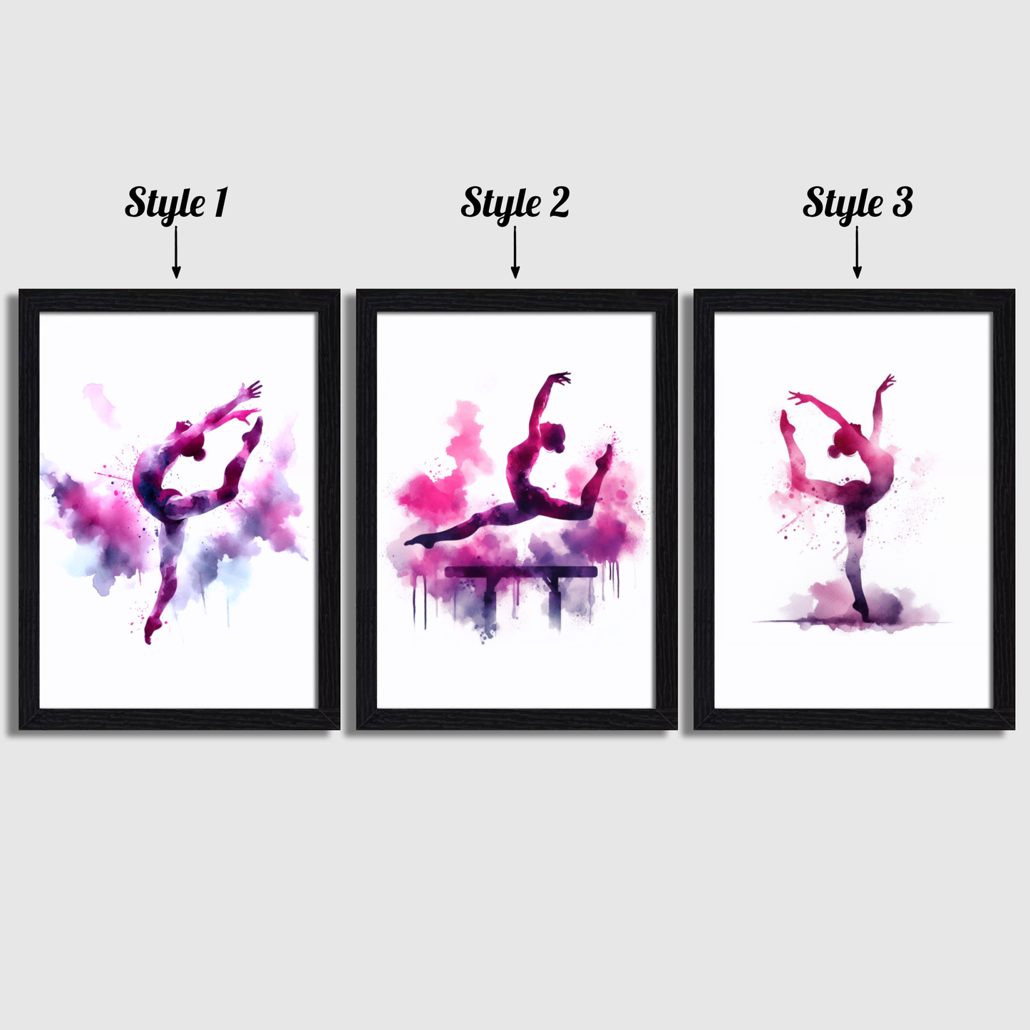 Purple Gymnastics Print Set