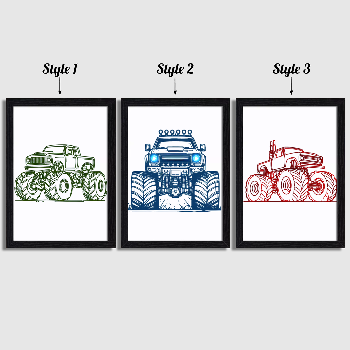RGB Monster Truck Print Set
