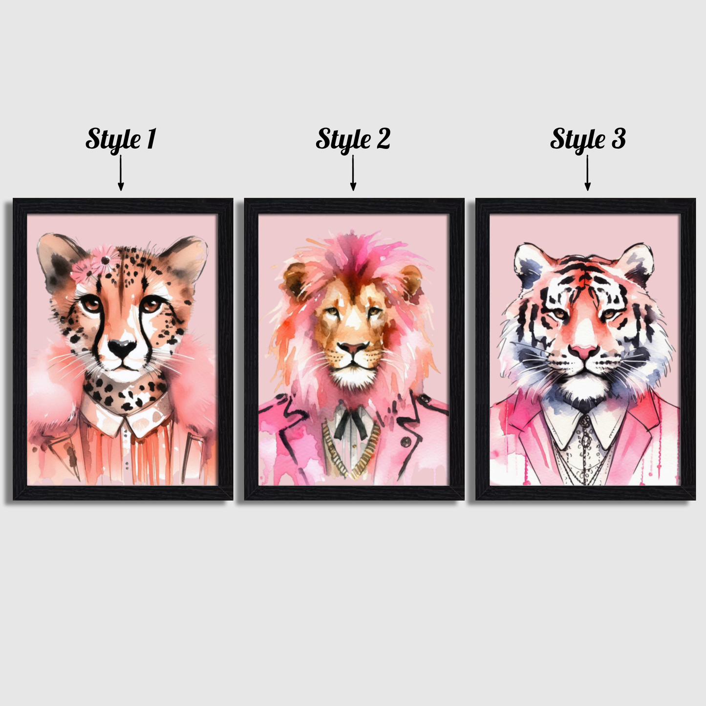 Pink Hipster Animal Print Set