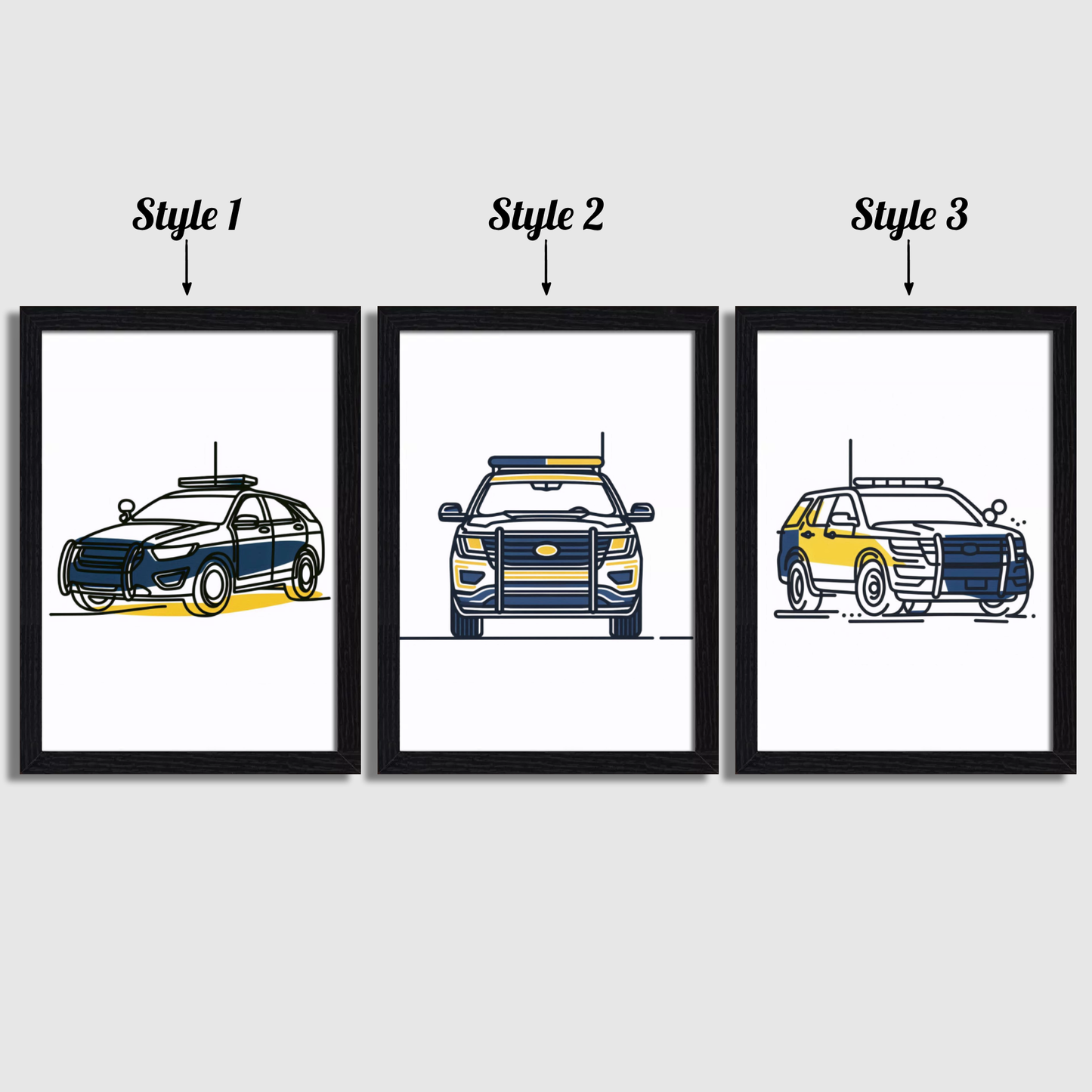 Police Car Print Set