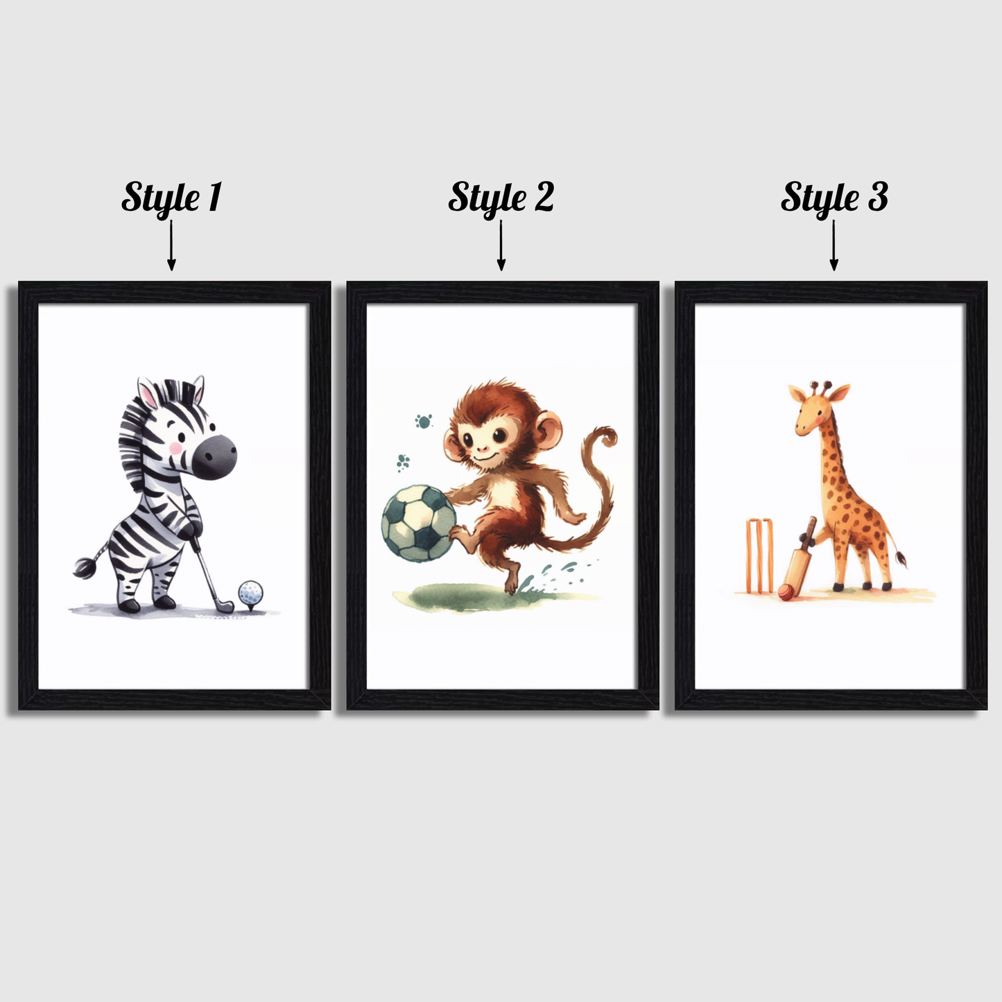Animal Sports Print Set