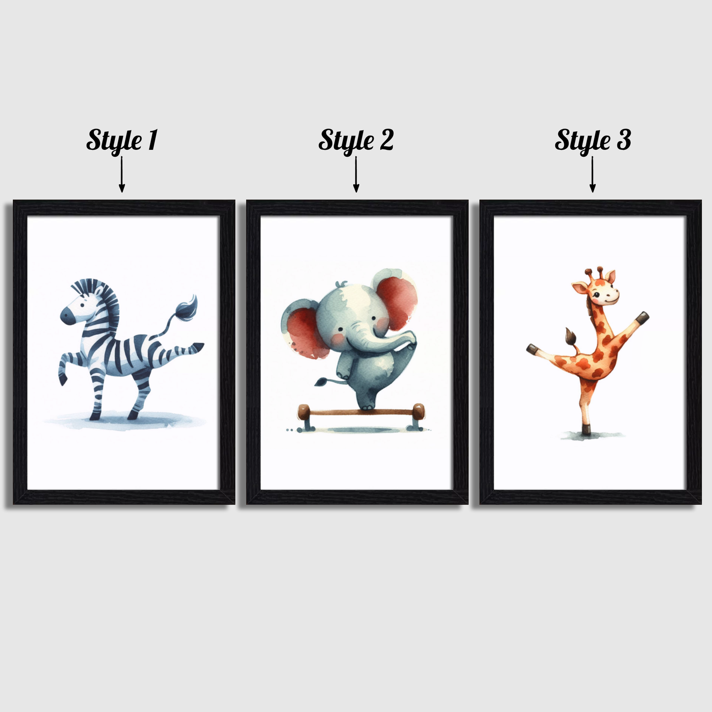 Animal Gymnastics Print Set