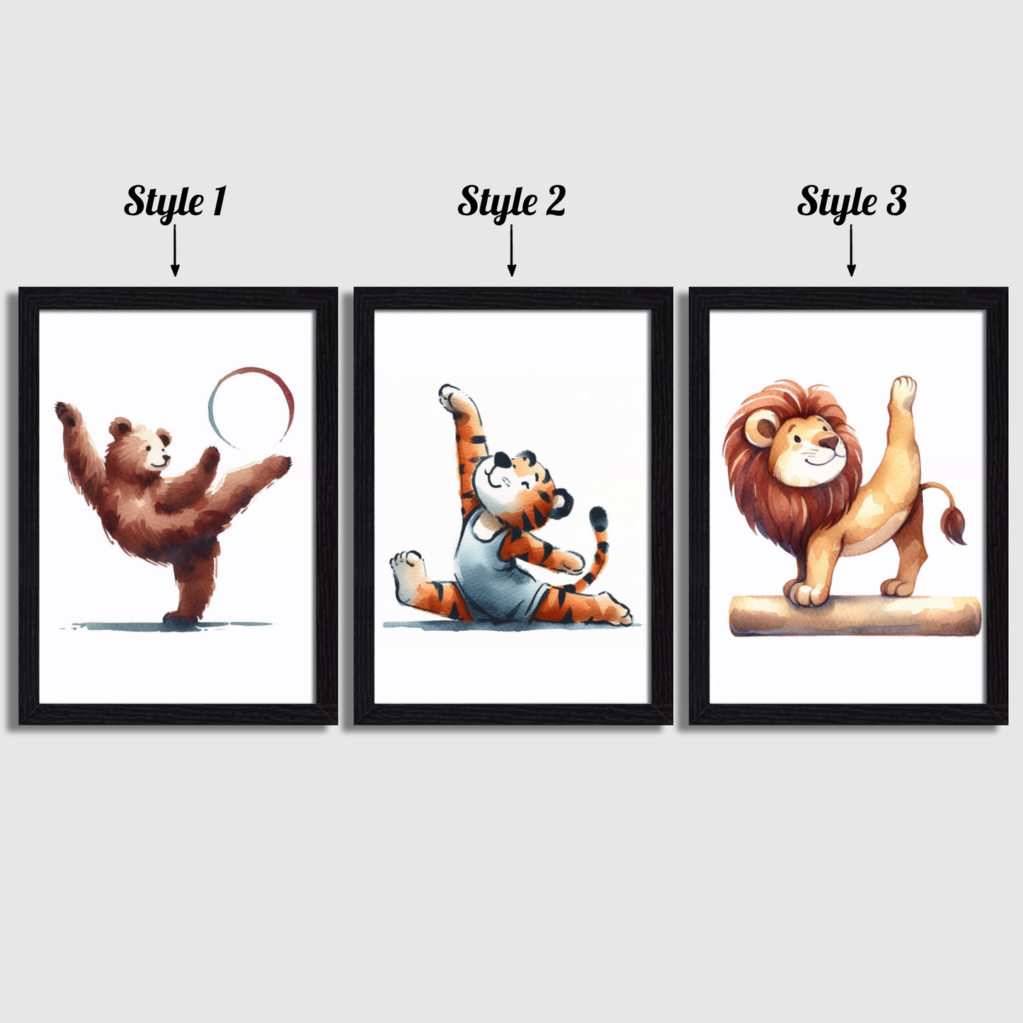 Animal Gymnastics Print Set