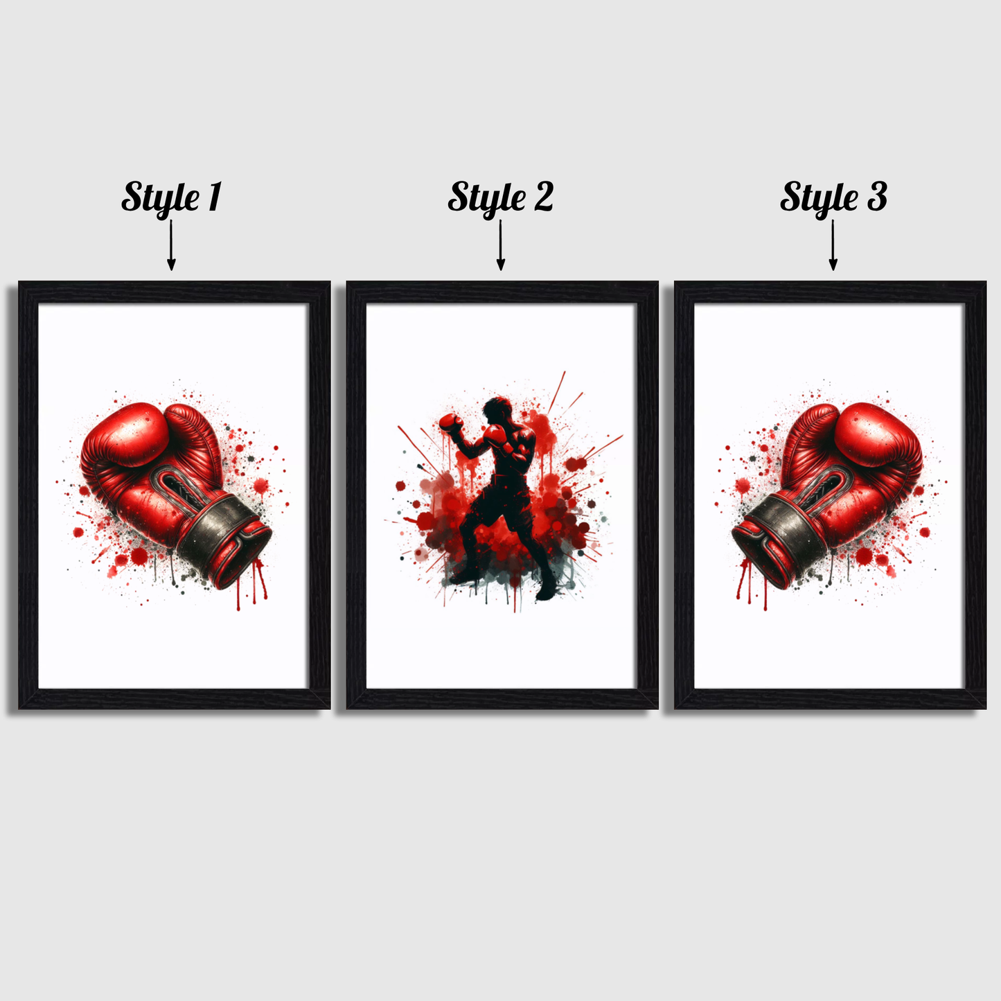 Red Boxing Print Set