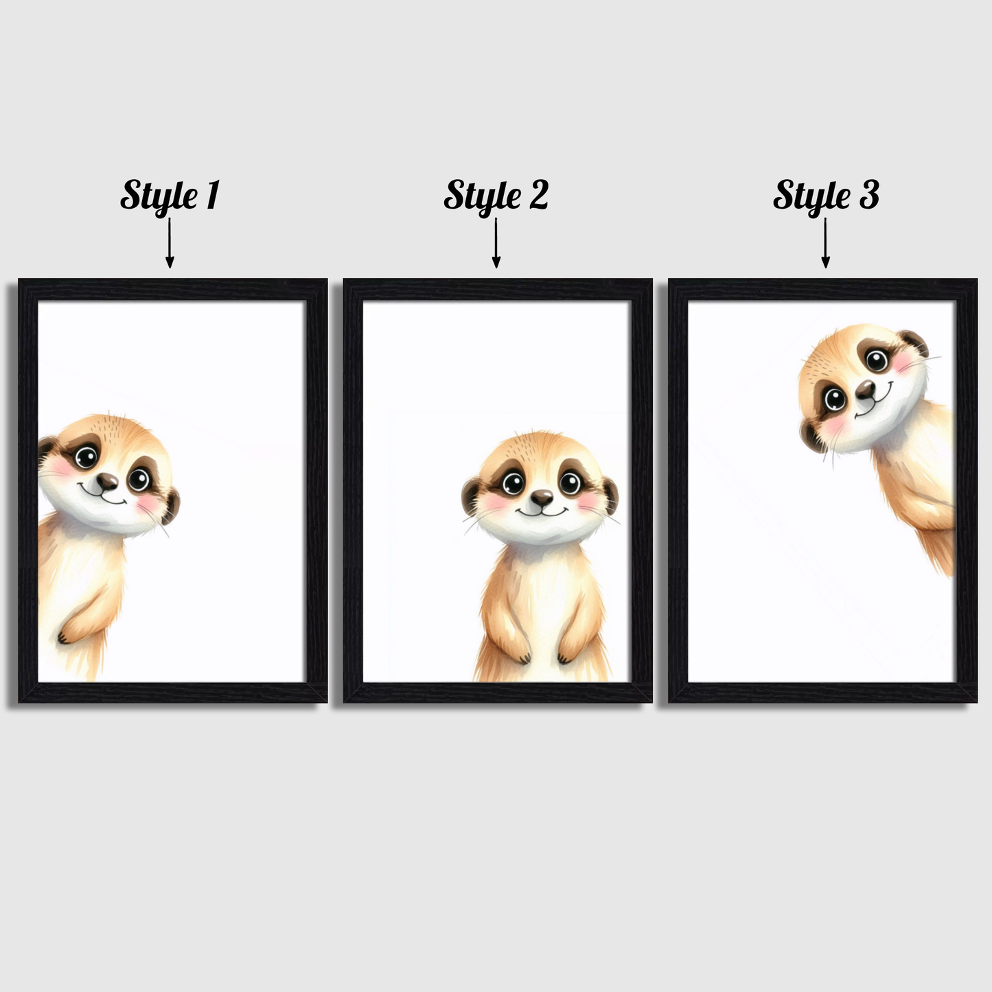Peeking Meerkat Print Set