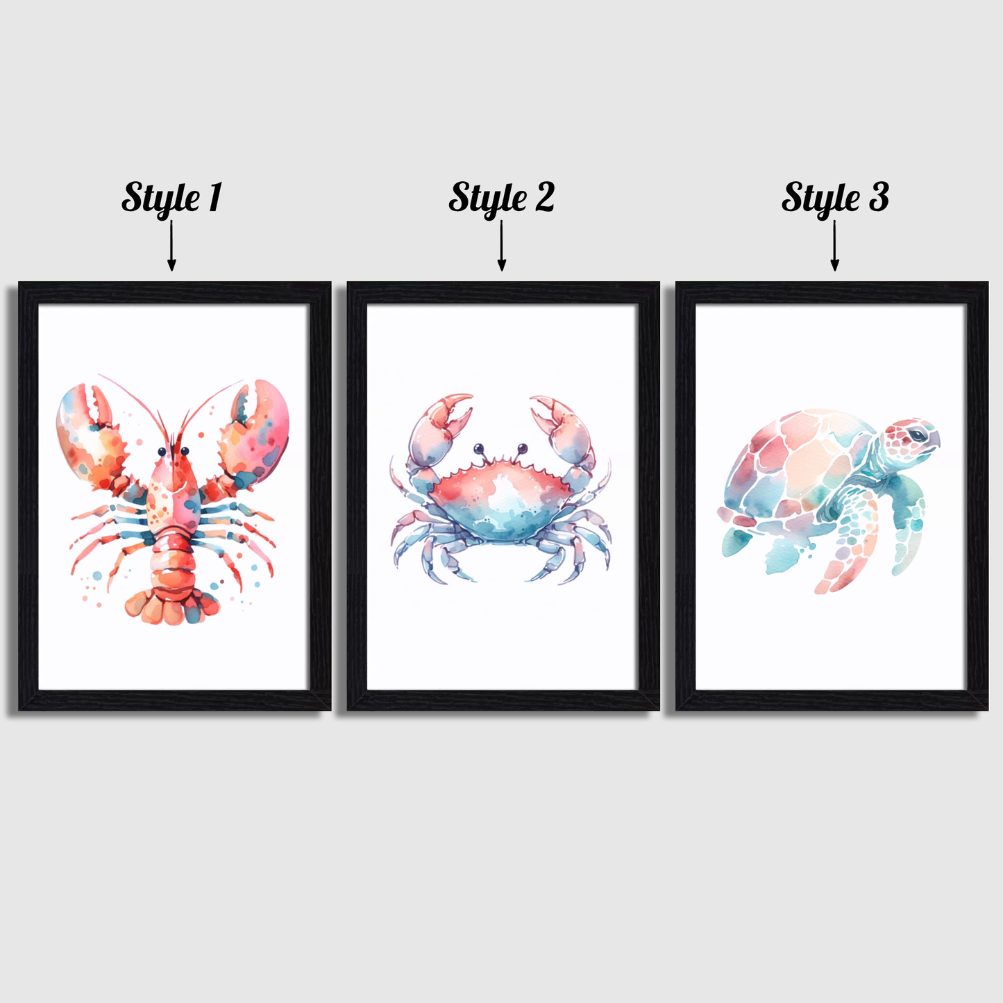 Sea Creature Print Set