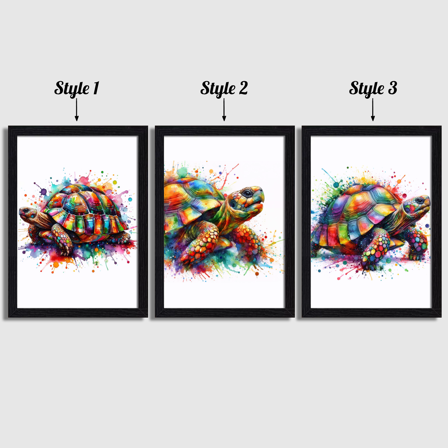 Colourful Tortoise Print Set