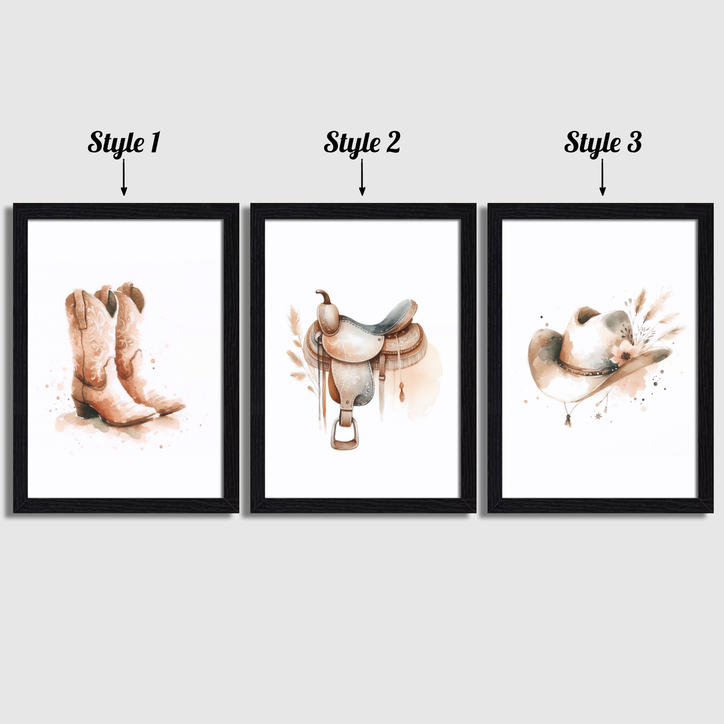 Boho Cow Girl Print Set