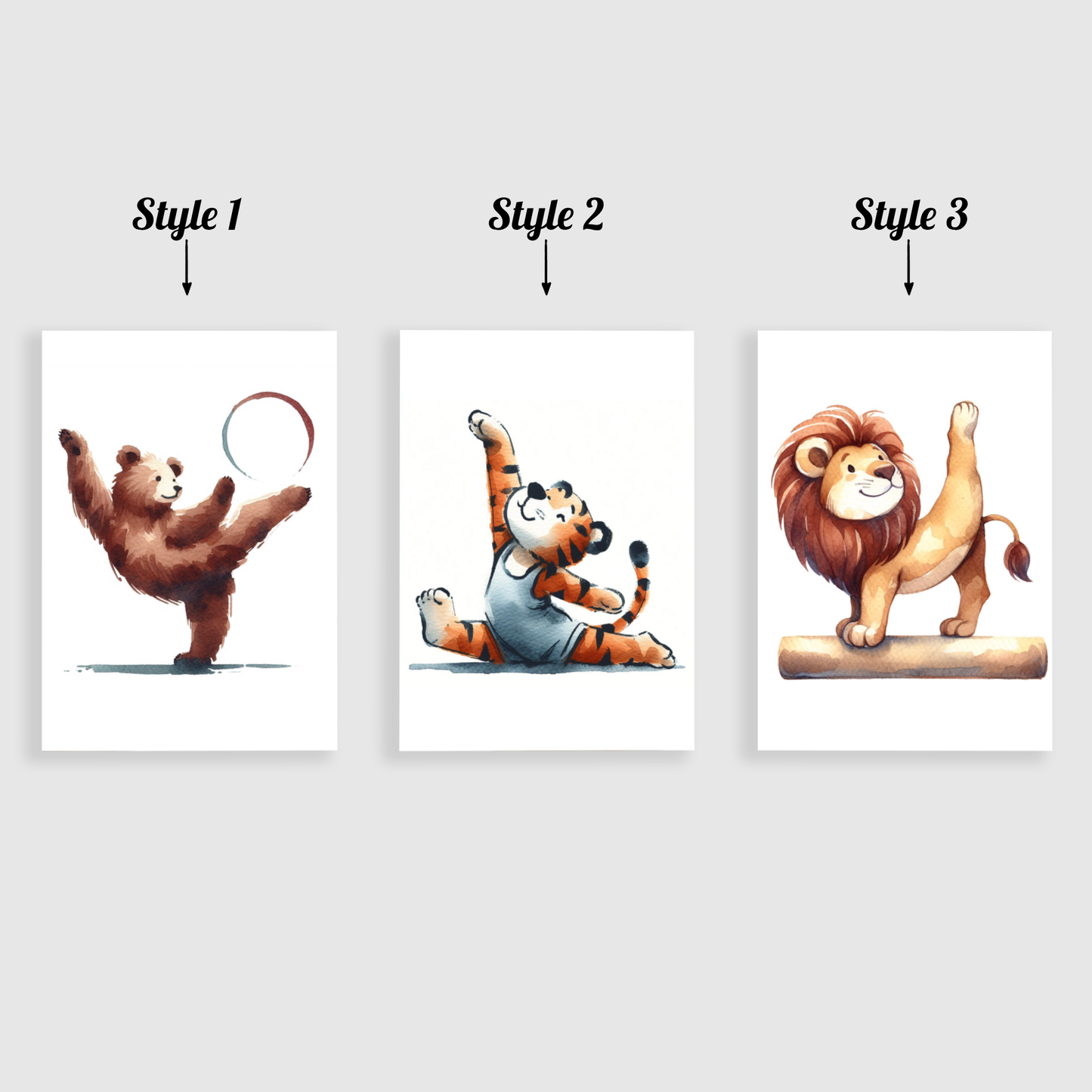 Animal Gymnastics Print Set